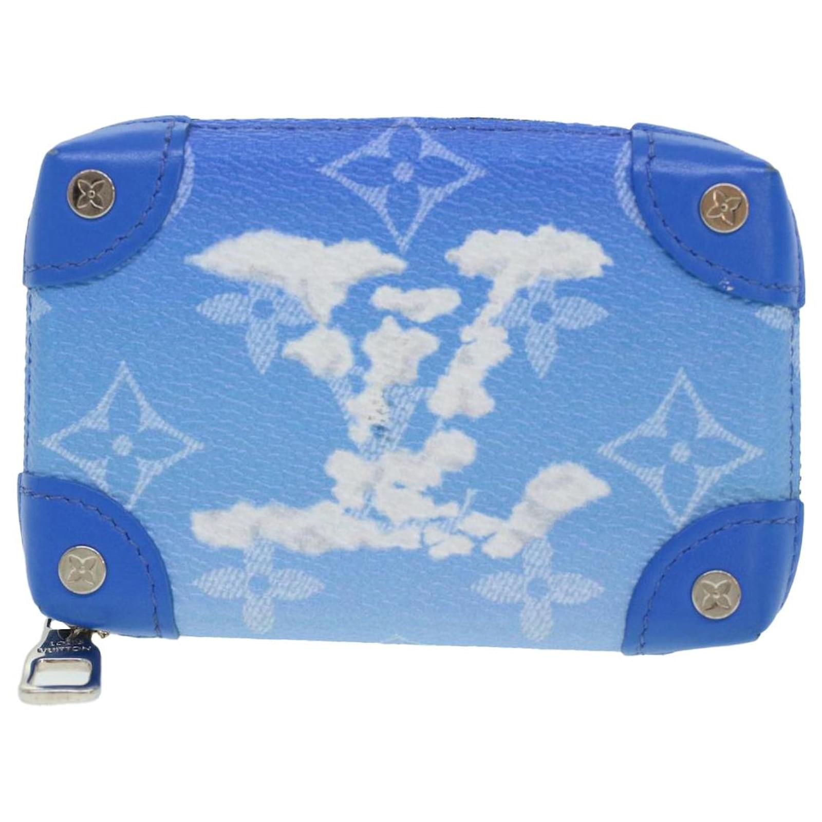 LOUIS VUITTON Monogram Clouds Soft Trunk Necklace Pouch Blue M45440 Auth 42825SM White ref.2376243