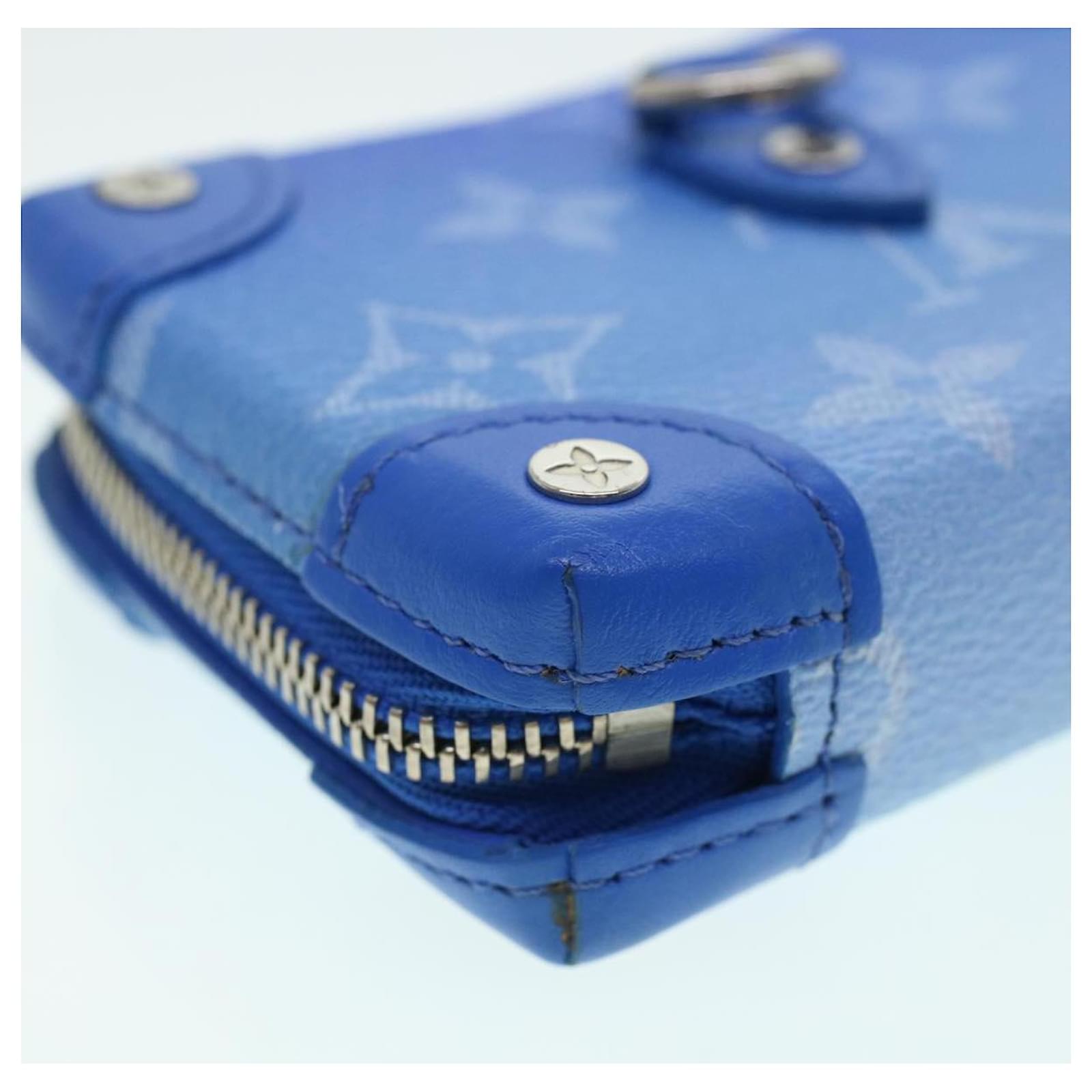 LOUIS VUITTON Monogram Clouds Soft Trunk Necklace Pouch Blue M45440 Auth 42825SM White ref.2376243