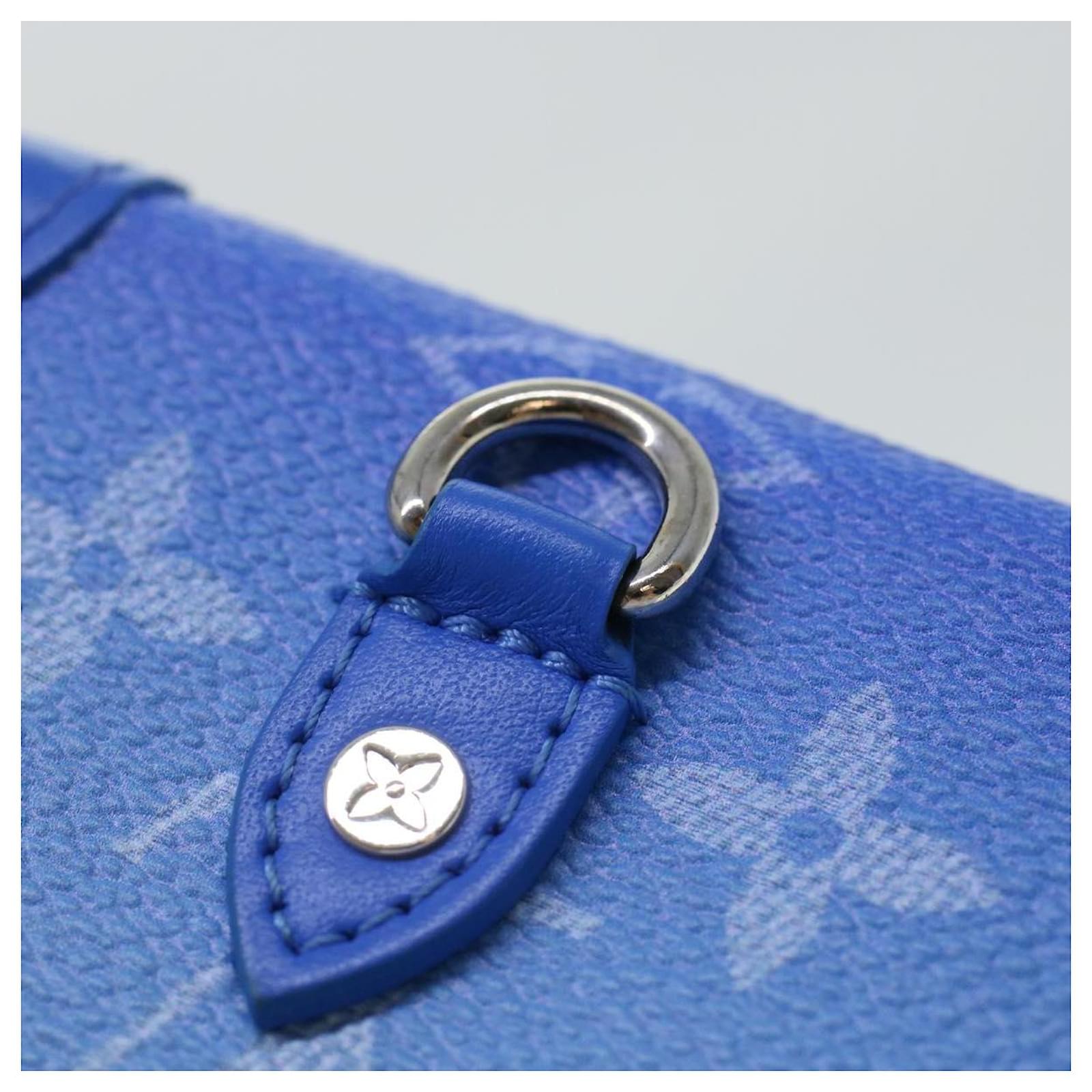 LOUIS VUITTON Monogram Clouds Soft Trunk Necklace Pouch Blue M45440 Auth 42825SM White ref.2376243