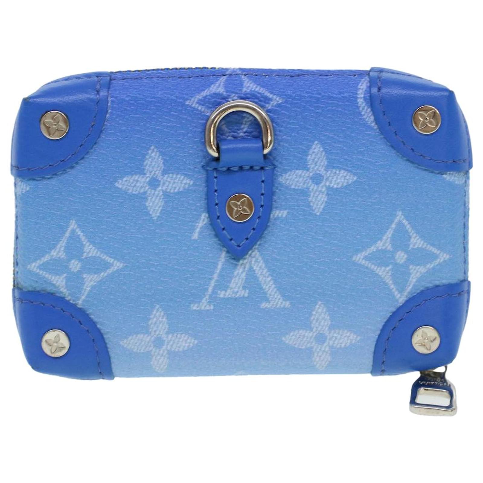 LOUIS VUITTON Monogram Clouds Soft Trunk Necklace Pouch Blue M45440 Auth 42825SM White ref.2376243
