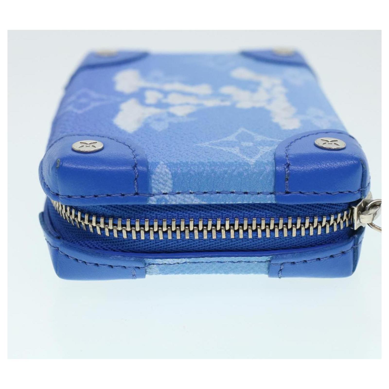 LOUIS VUITTON Monogram Clouds Soft Trunk Necklace Pouch Blue M45440 Auth 42825SM White ref.2376243