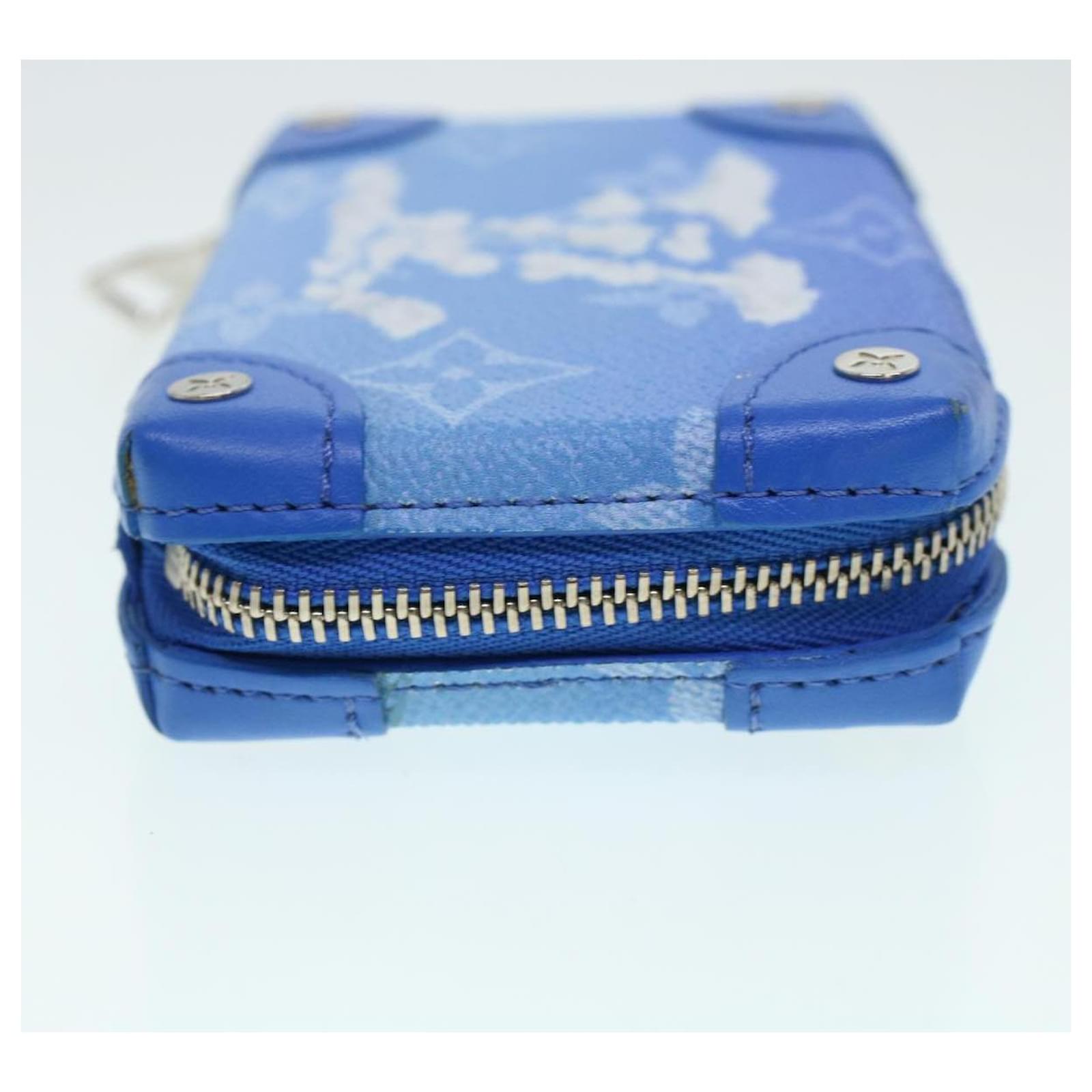 LOUIS VUITTON Monogram Clouds Soft Trunk Necklace Pouch Blue M45440 Auth 42825SM White ref.2376243