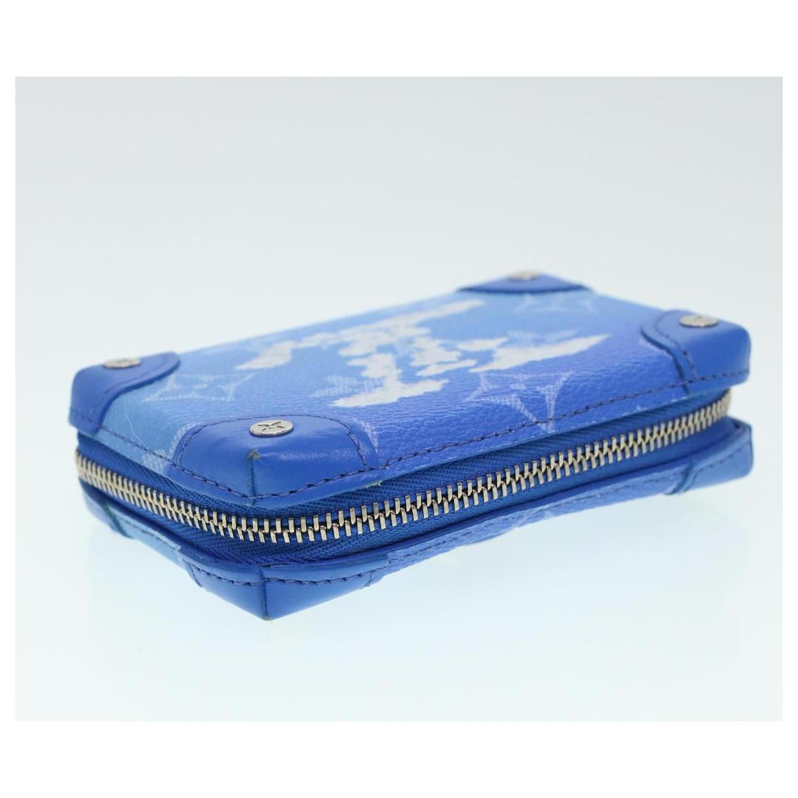 LOUIS VUITTON Monogram Clouds Soft Trunk Necklace Pouch Blue M45440 Auth 42825SM White ref.2376243