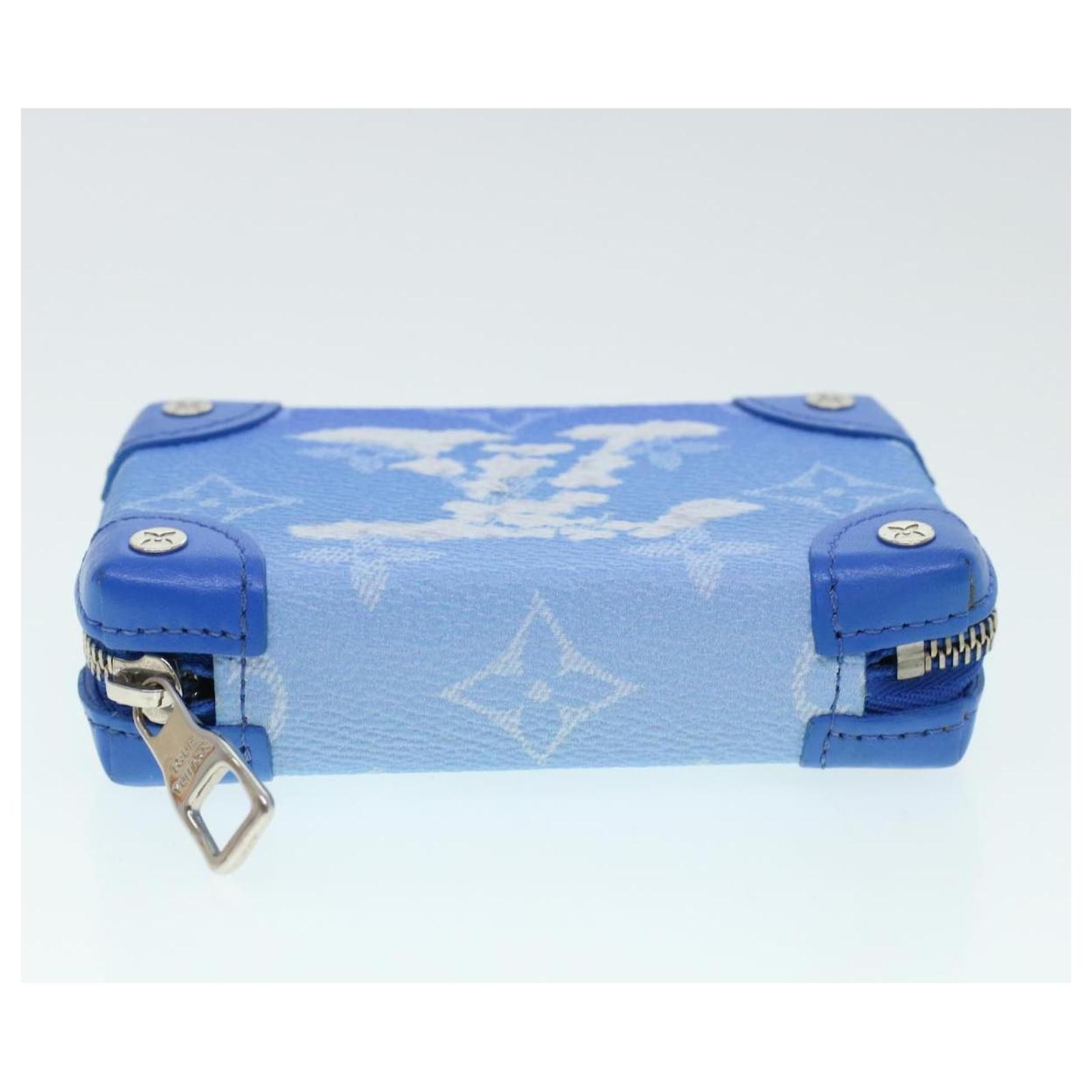 LOUIS VUITTON Monogram Clouds Soft Trunk Necklace Pouch Blue M45440 Auth 42825SM White ref.2376243