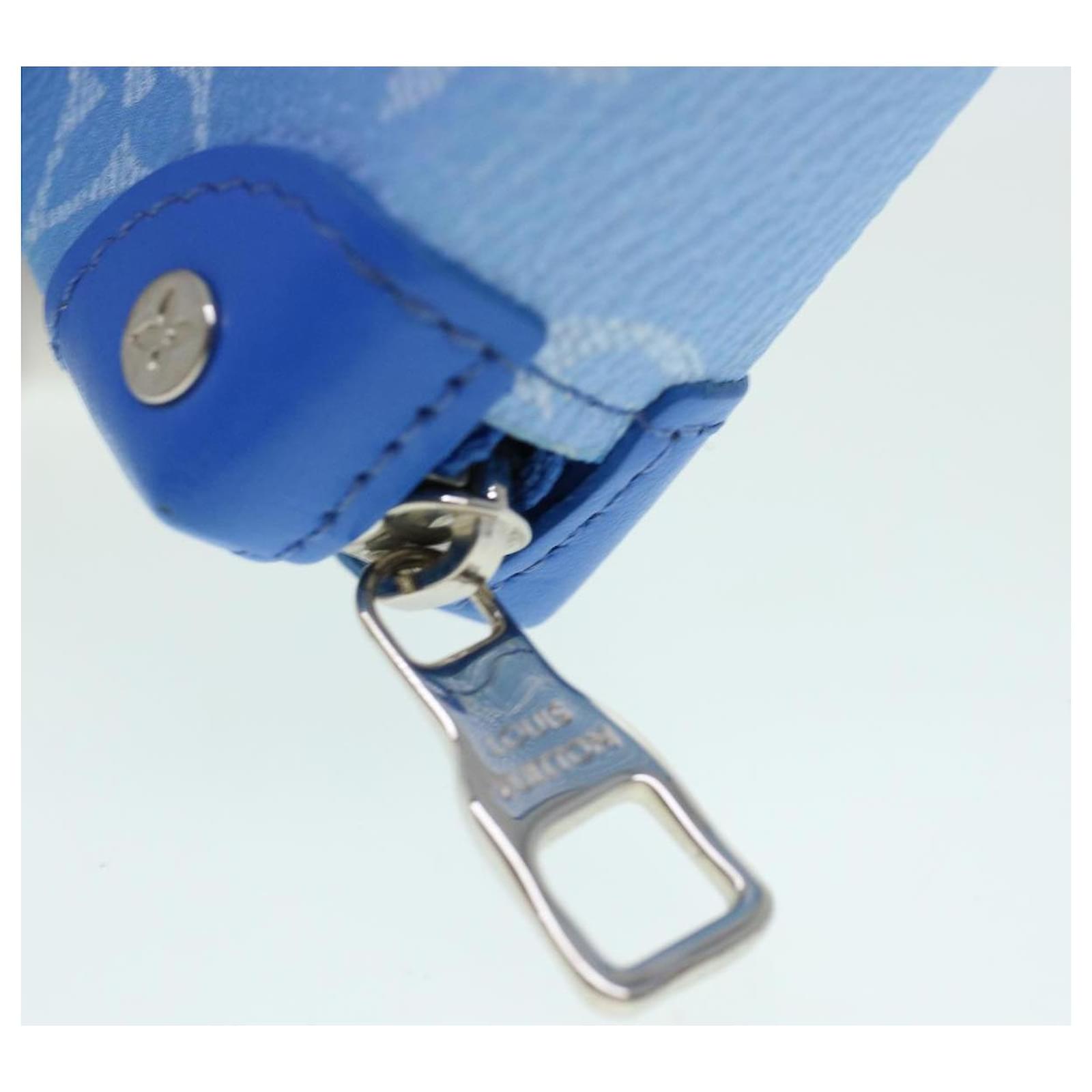 LOUIS VUITTON Monogram Clouds Soft Trunk Necklace Pouch Blue M45440 Auth 42825SM White ref.2376243