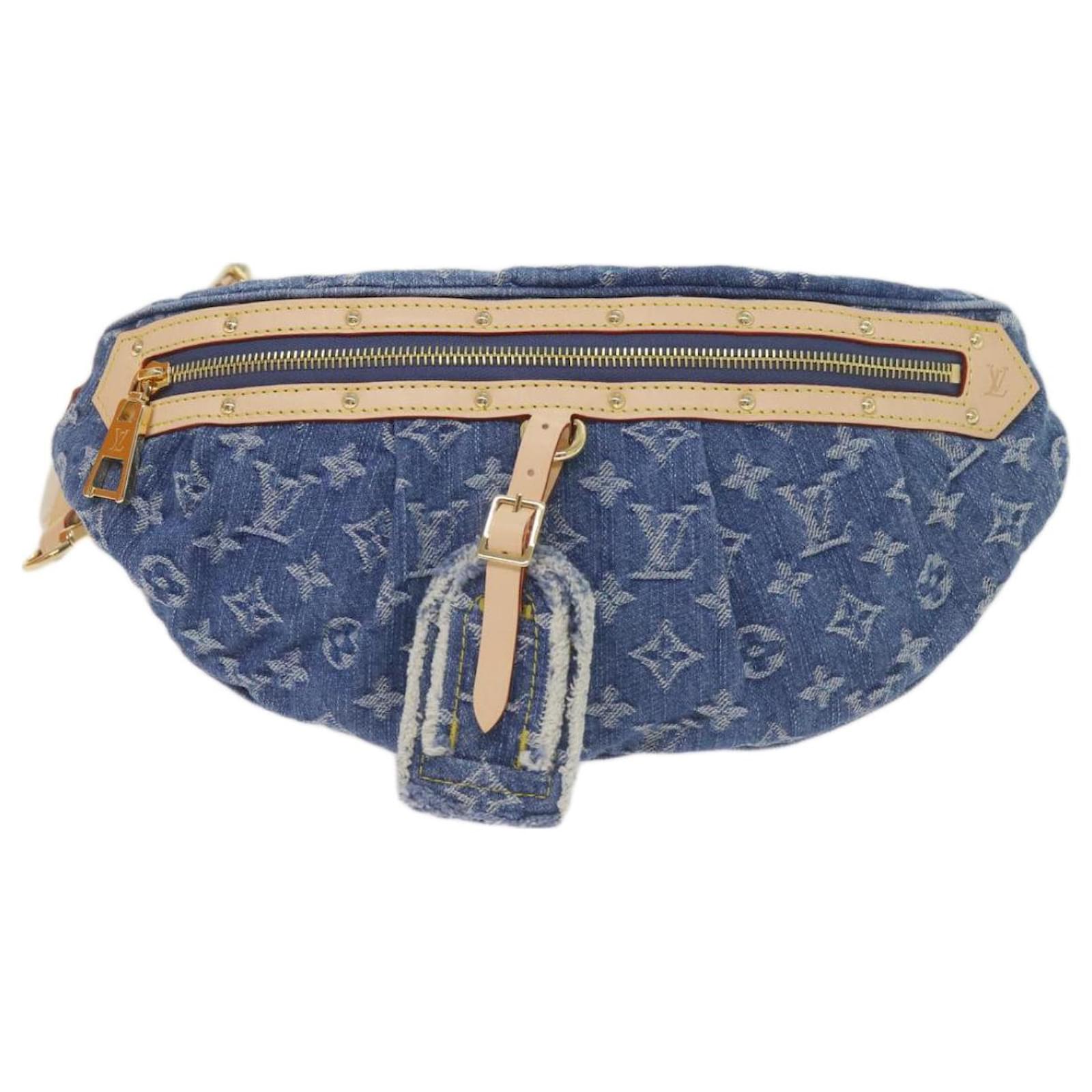 LOUIS VUITTON Monogram Denim High Rise Waist bag Blue M46837 LV Auth ar11395SM  ref.2376266