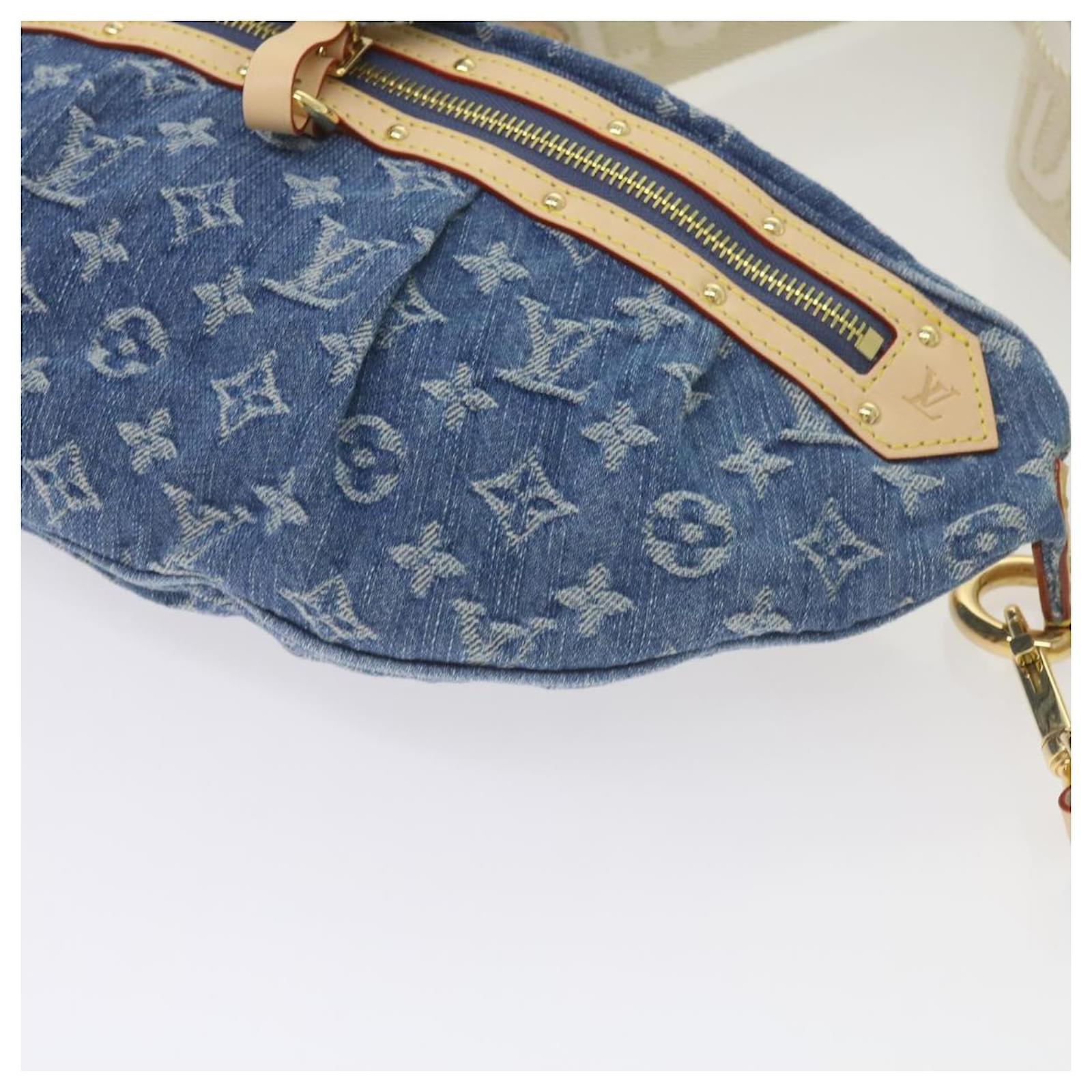 LOUIS VUITTON Monogram Denim High Rise Waist bag Blue M46837 LV Auth ar11395SM  ref.2376266