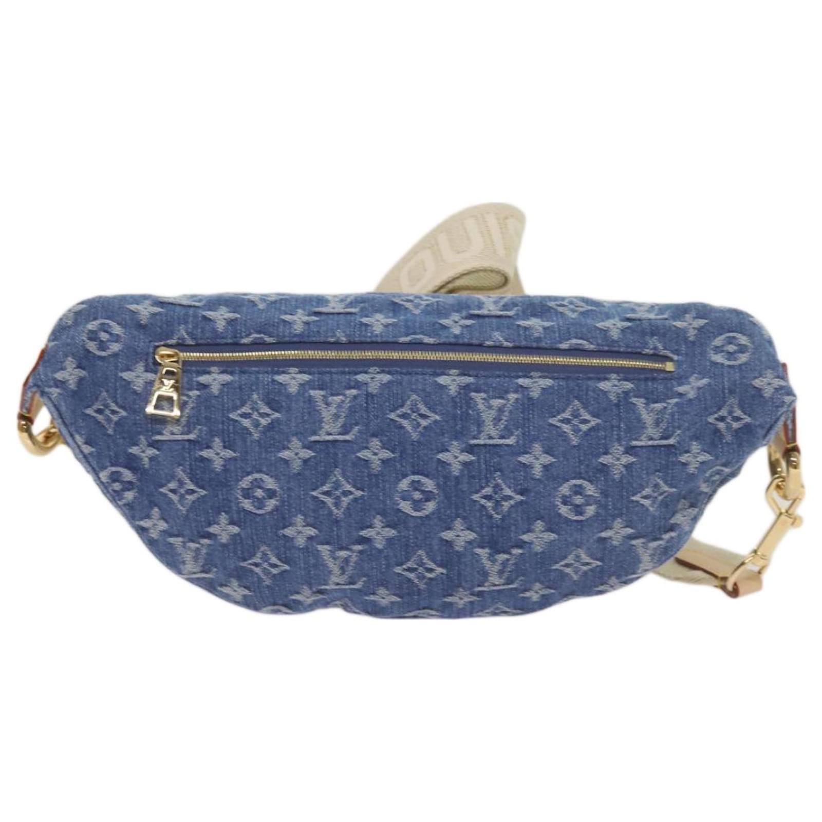 LOUIS VUITTON Monogram Denim High Rise Waist bag Blue M46837 LV Auth ar11395SM  ref.2376266