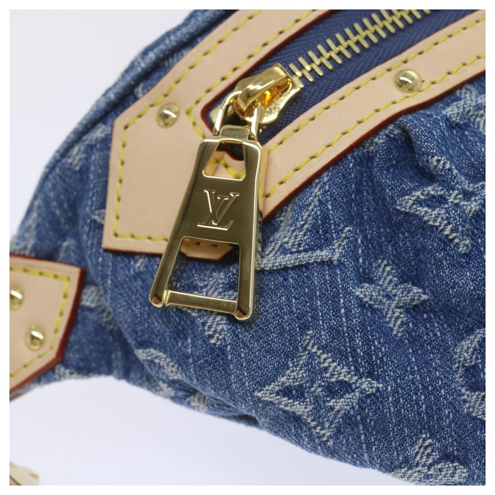 LOUIS VUITTON Monogram Denim High Rise Waist bag Blue M46837 LV Auth ar11395SM  ref.2376266