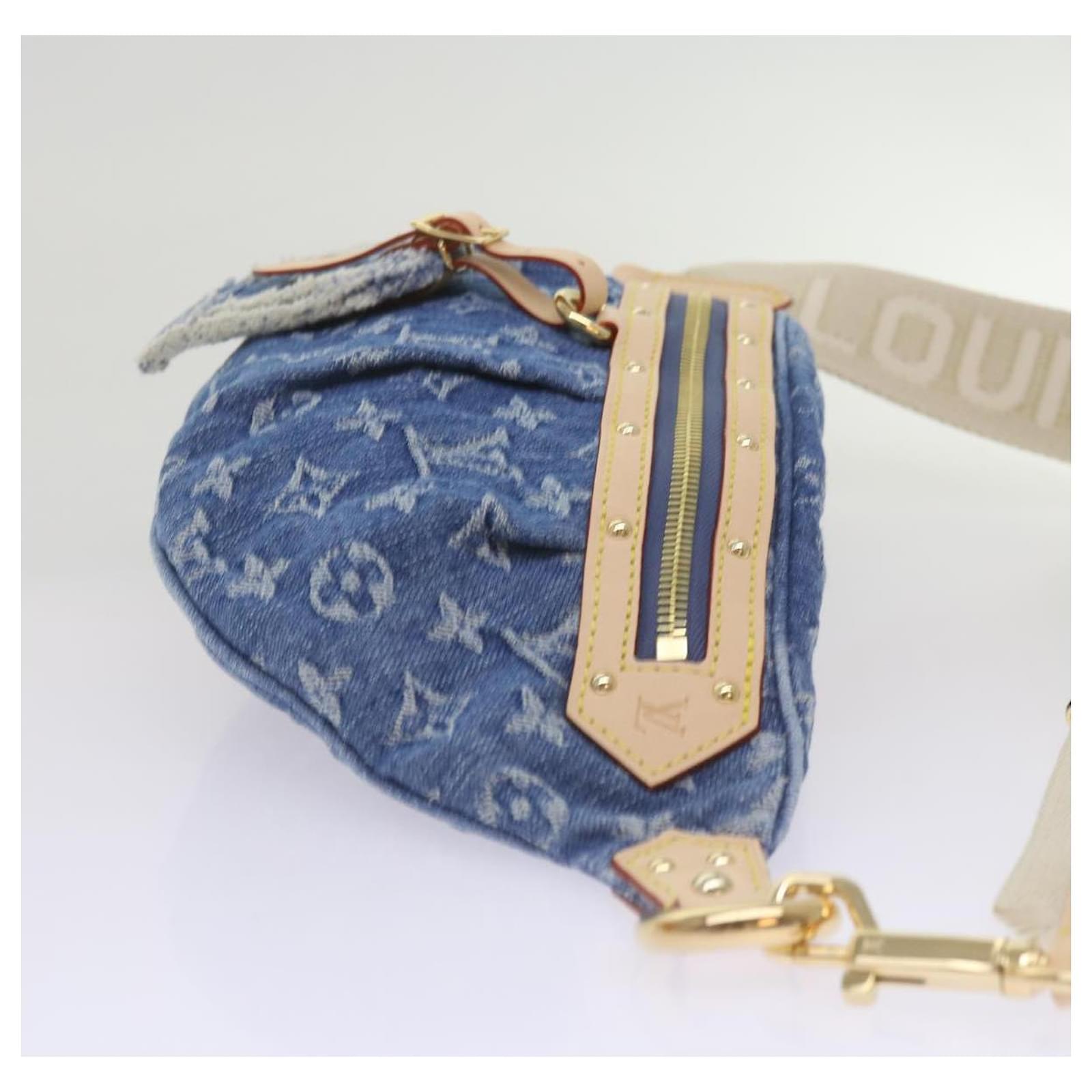 LOUIS VUITTON Monogram Denim High Rise Waist bag Blue M46837 LV Auth ar11395SM  ref.2376266