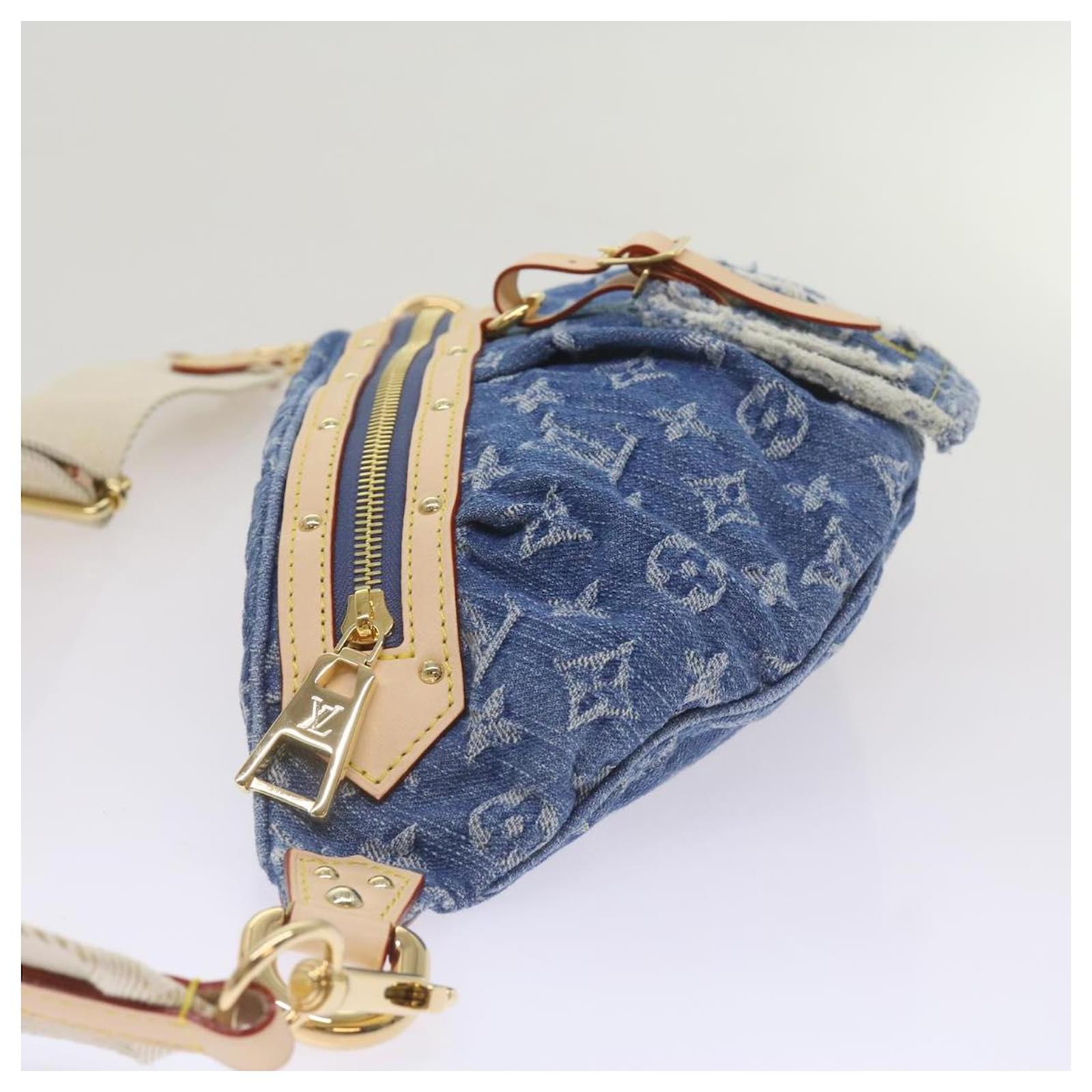 LOUIS VUITTON Monogram Denim High Rise Waist bag Blue M46837 LV Auth ar11395SM  ref.2376266