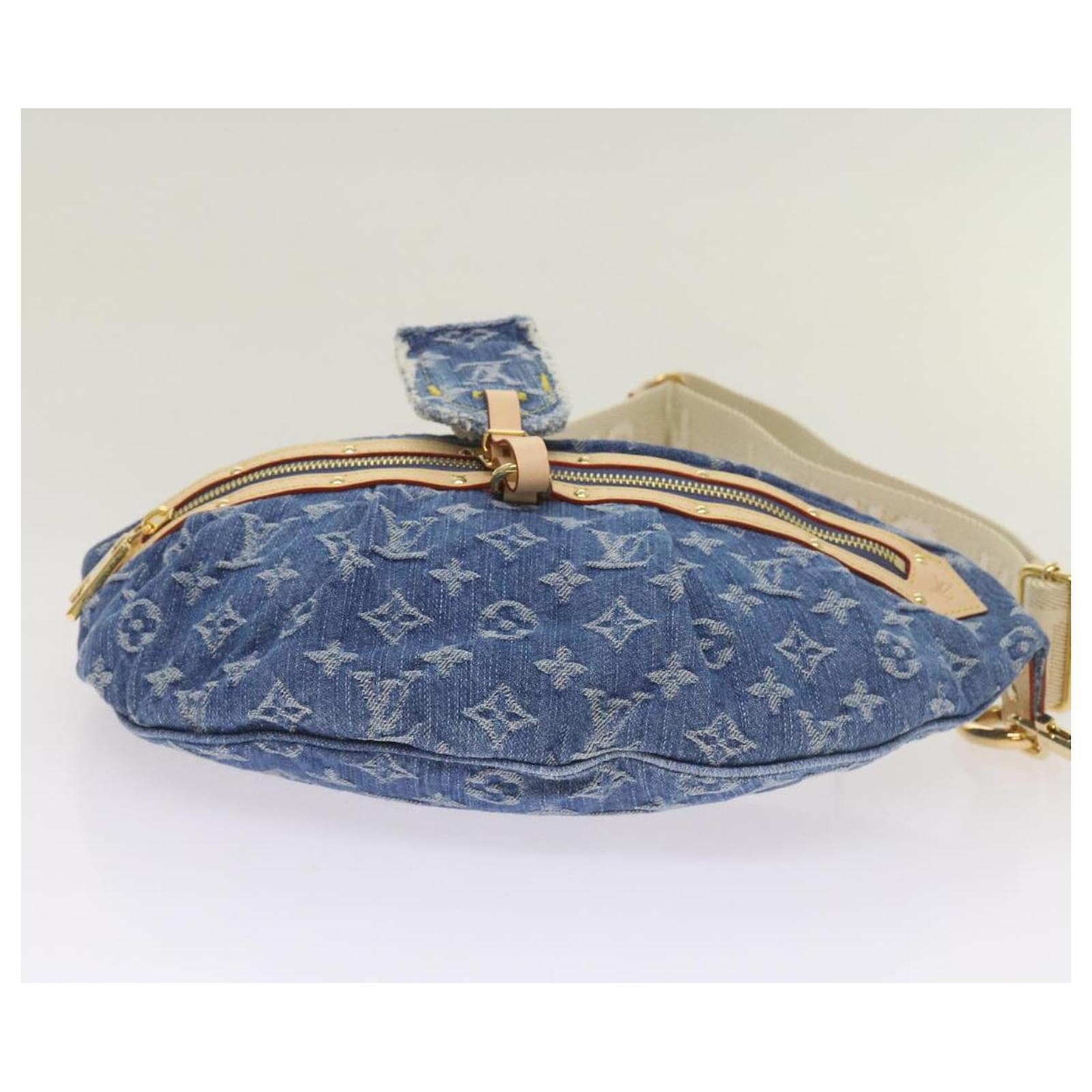LOUIS VUITTON Monogram Denim High Rise Waist bag Blue M46837 LV Auth ar11395SM  ref.2376266