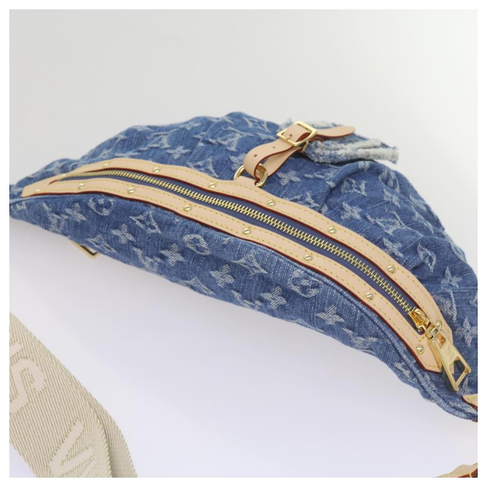LOUIS VUITTON Monogram Denim High Rise Waist bag Blue M46837 LV Auth ar11395SM  ref.2376266