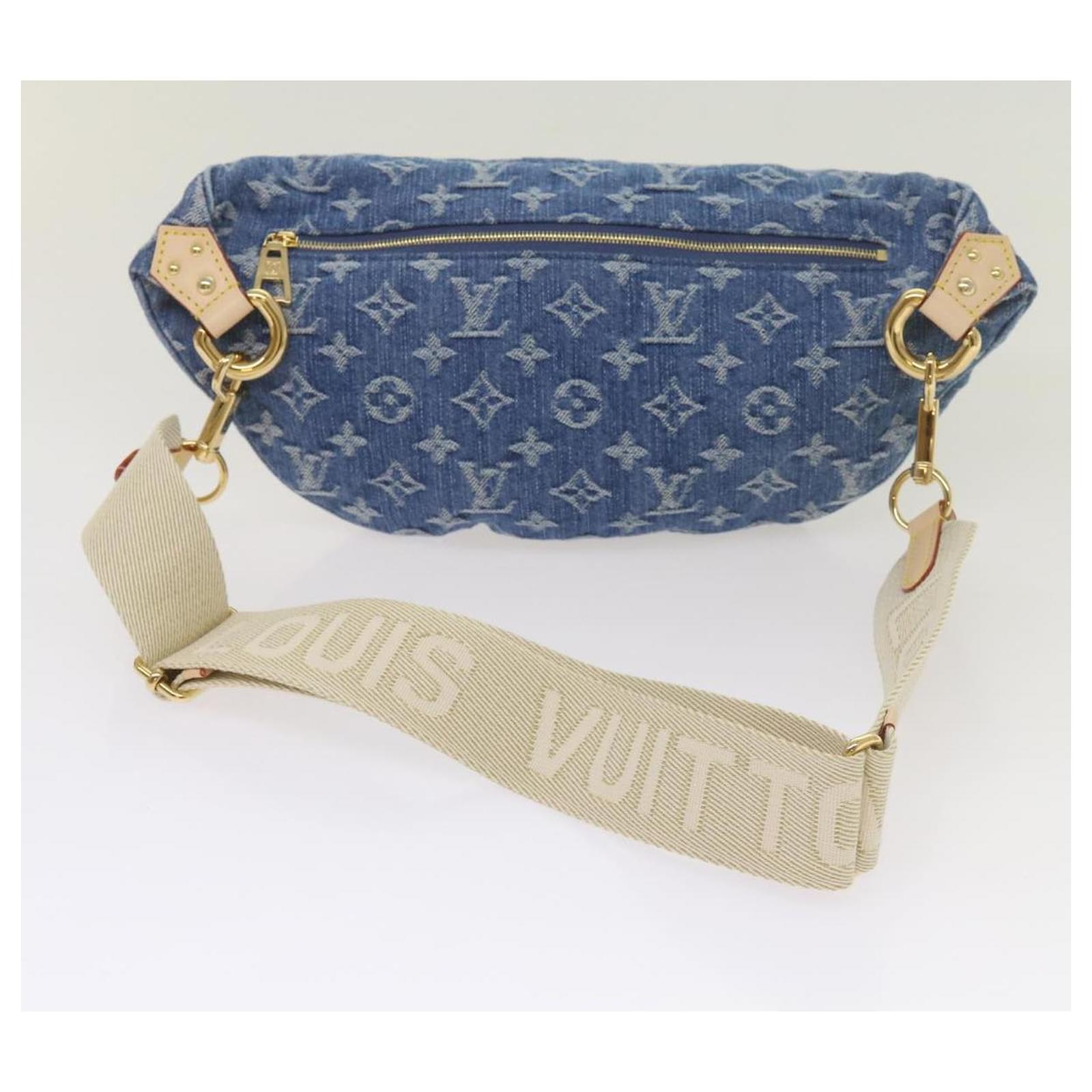 LOUIS VUITTON Monogram Denim High Rise Waist bag Blue M46837 LV Auth ar11395SM  ref.2376266