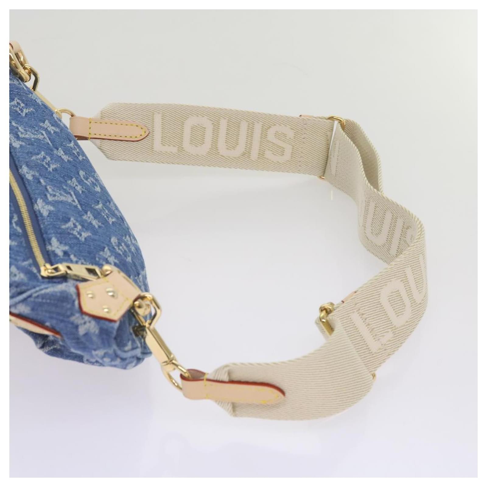 LOUIS VUITTON Monogram Denim High Rise Waist bag Blue M46837 LV Auth ar11395SM  ref.2376266