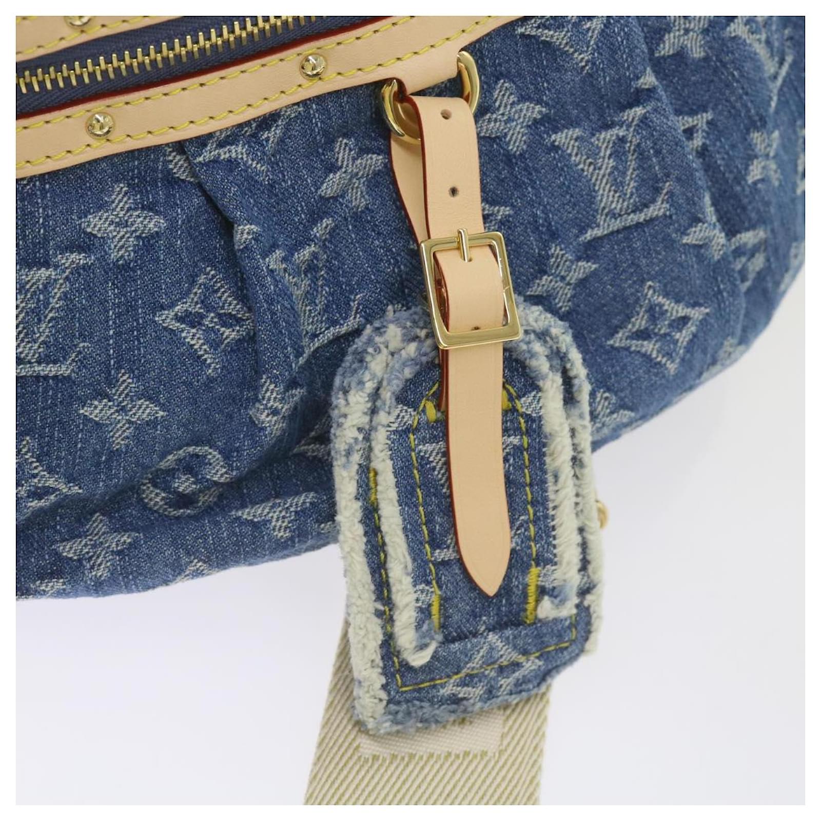 LOUIS VUITTON Monogram Denim High Rise Waist bag Blue M46837 LV Auth ar11395SM  ref.2376266