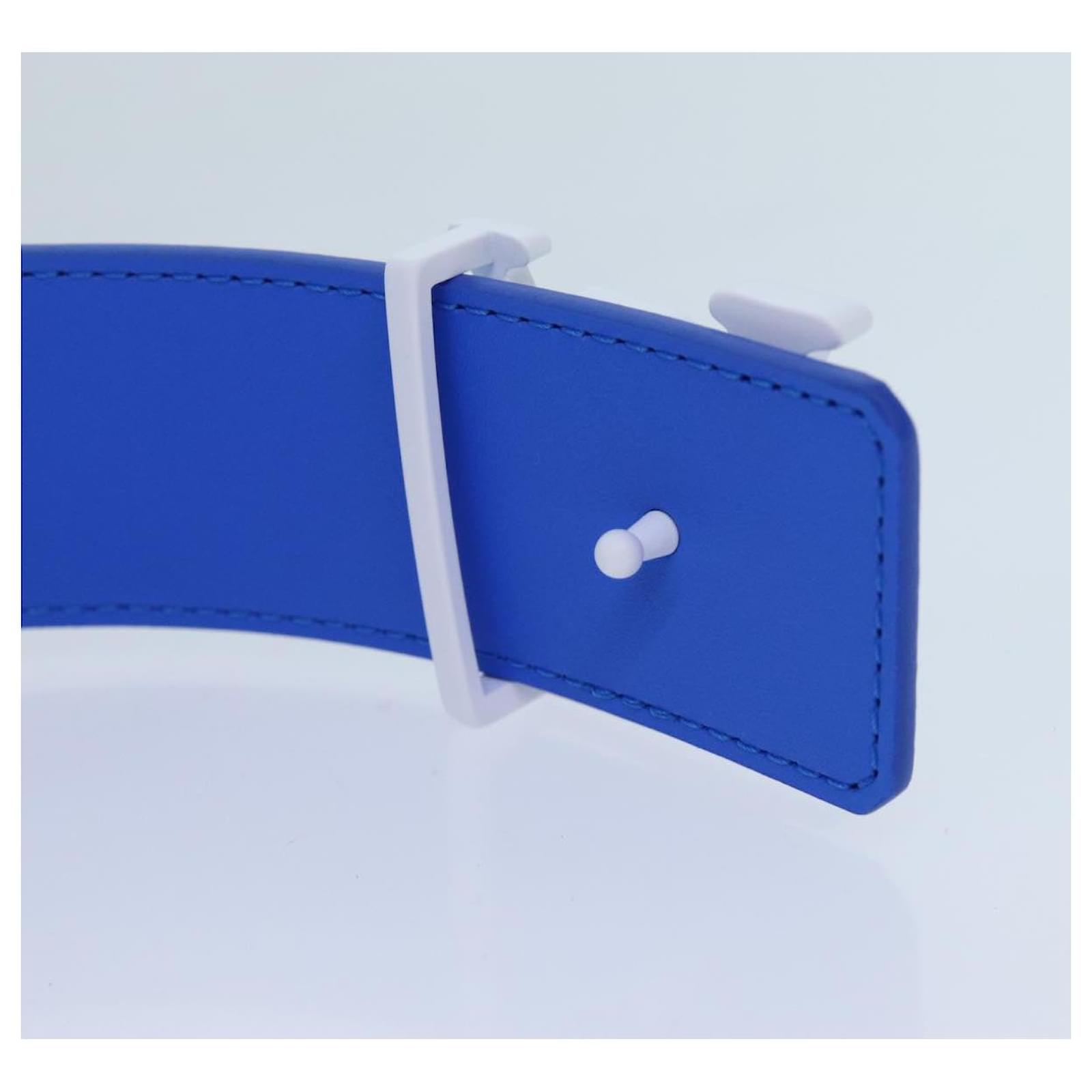LOUIS VUITTON Monogram Clouds Ceinture LV Shape Belt 41.3"""""""""""""""" MP261 LV Auth 71236SM Blue Cloth ref.2376269