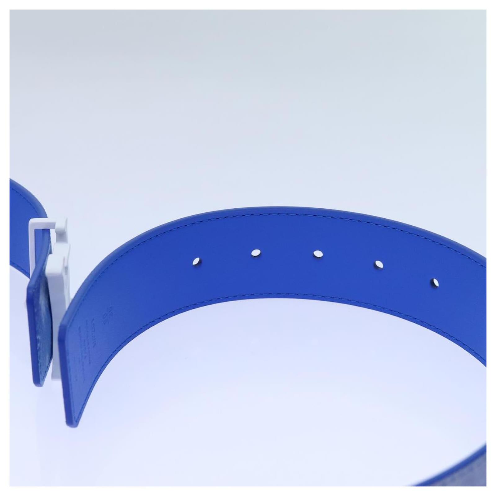 LOUIS VUITTON Monogram Clouds Ceinture LV Shape Belt 41.3"""""""""""""""" MP261 LV Auth 71236SM Blue Cloth ref.2376269