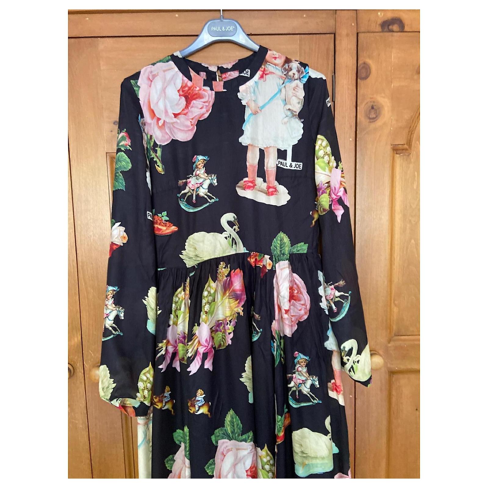 paul and joe silk dress Anthropologie Paul Joe Sister XS S Silk Spring Floral Dress Wedding Blue Green
