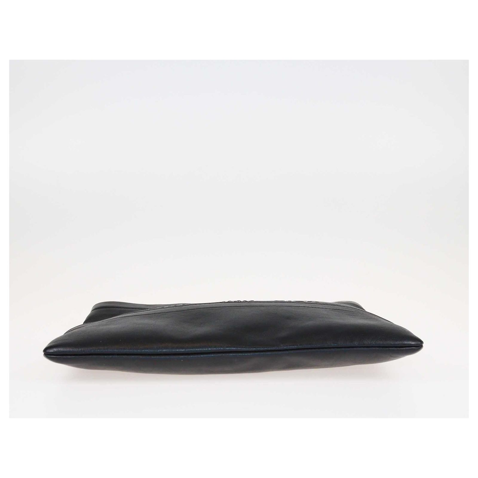Dior Black Embossed Logo Leather Clutch A5 Triangle Pouch Black Dior Gravity Leather | DIOR main image 2