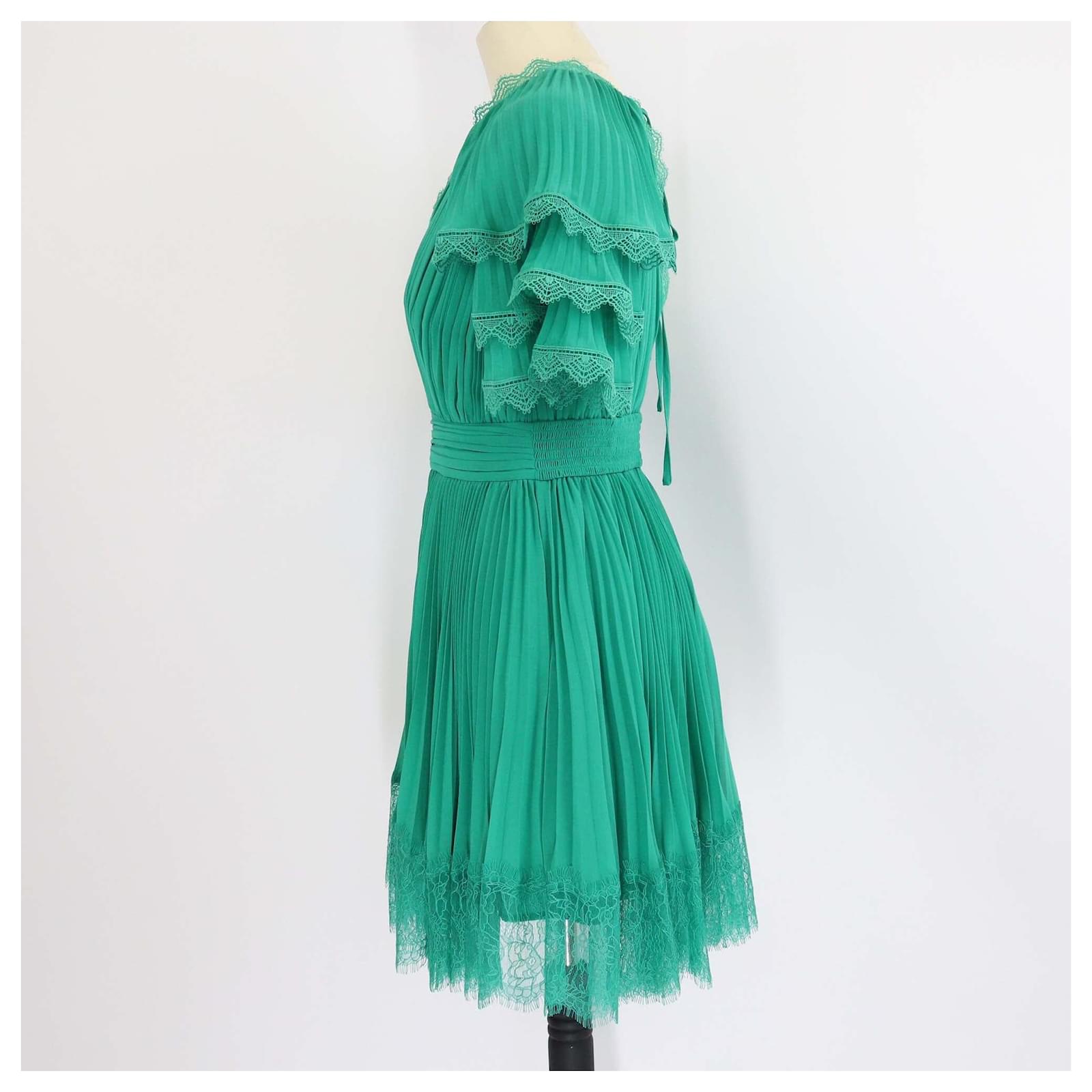 self portrait green chiffon mini dress Olive Rhinestone Mini Dress – self-portrait