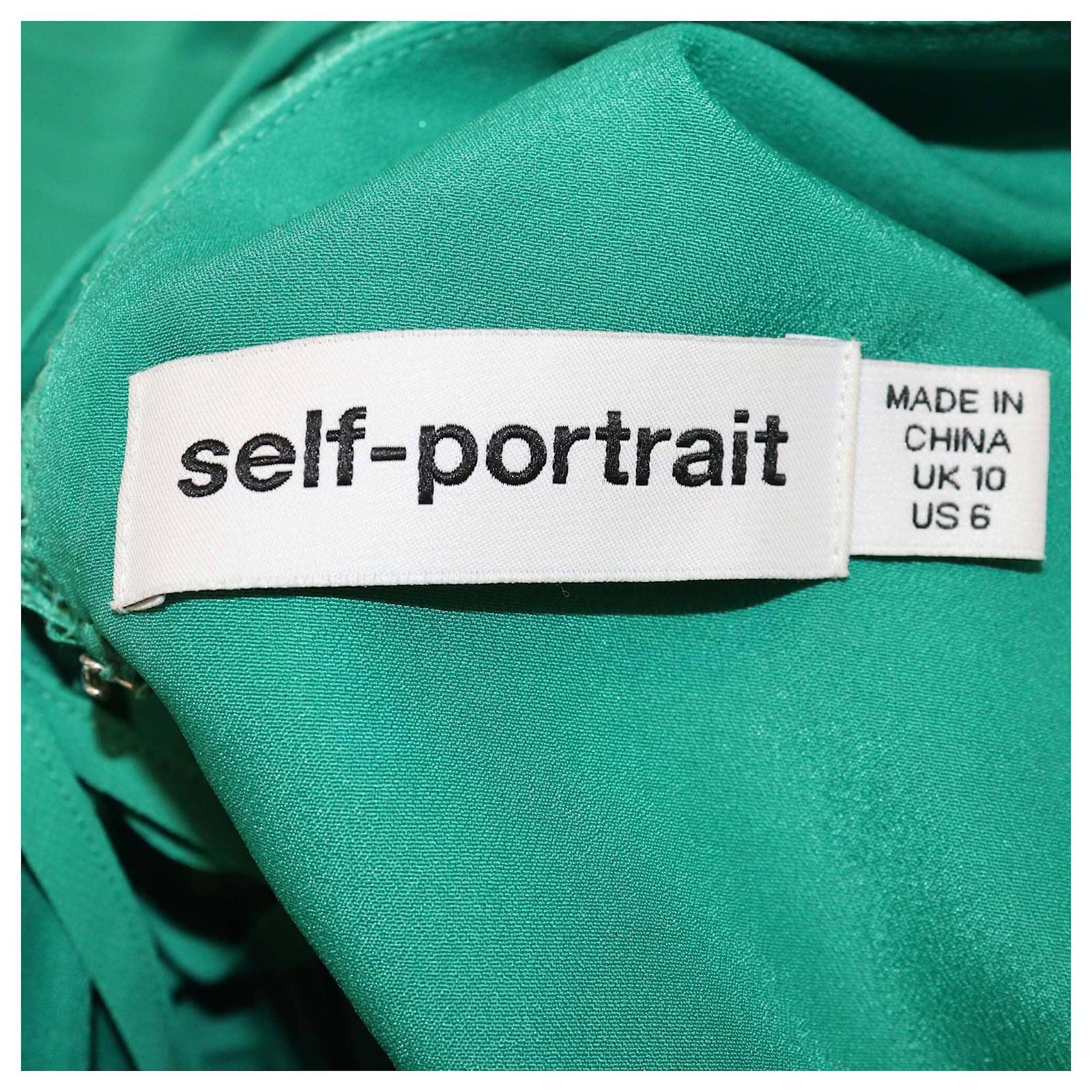 green chiffon mini dress self portrait Well Versed Pleated Mini Dress Forest Green main image 1