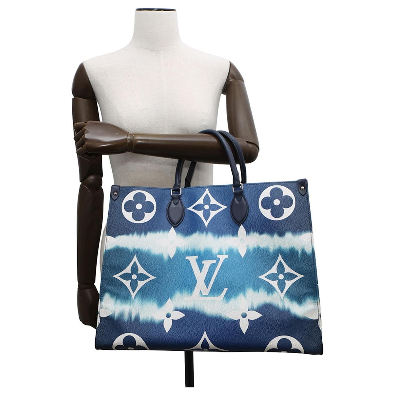 Louis Vuitton Monogram Escale On-the-Go GM Tote Bag Blue Patent leather  ref.2382785