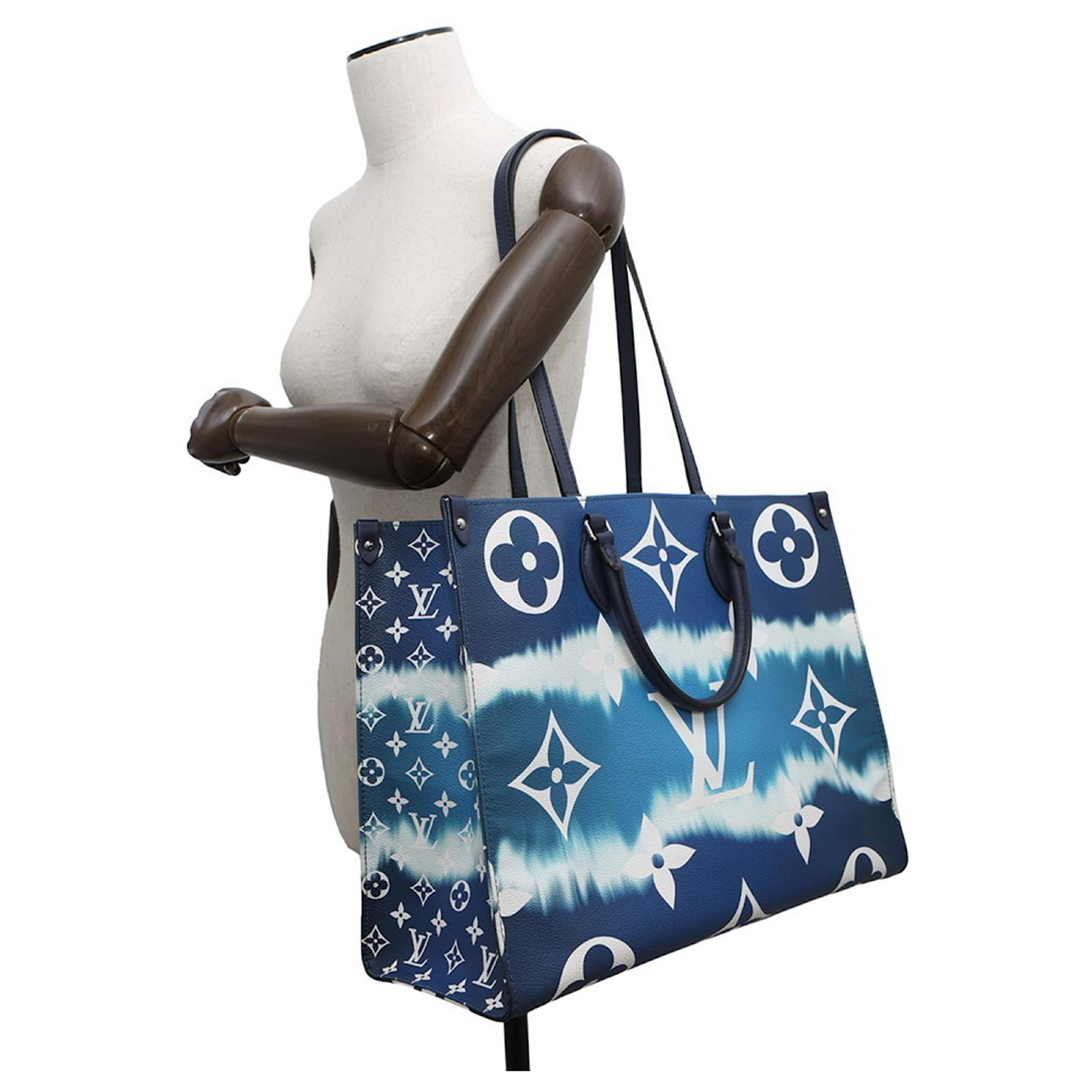 Louis Vuitton Monogram Escale On-the-Go GM Tote Bag Blue Patent leather  ref.2382785