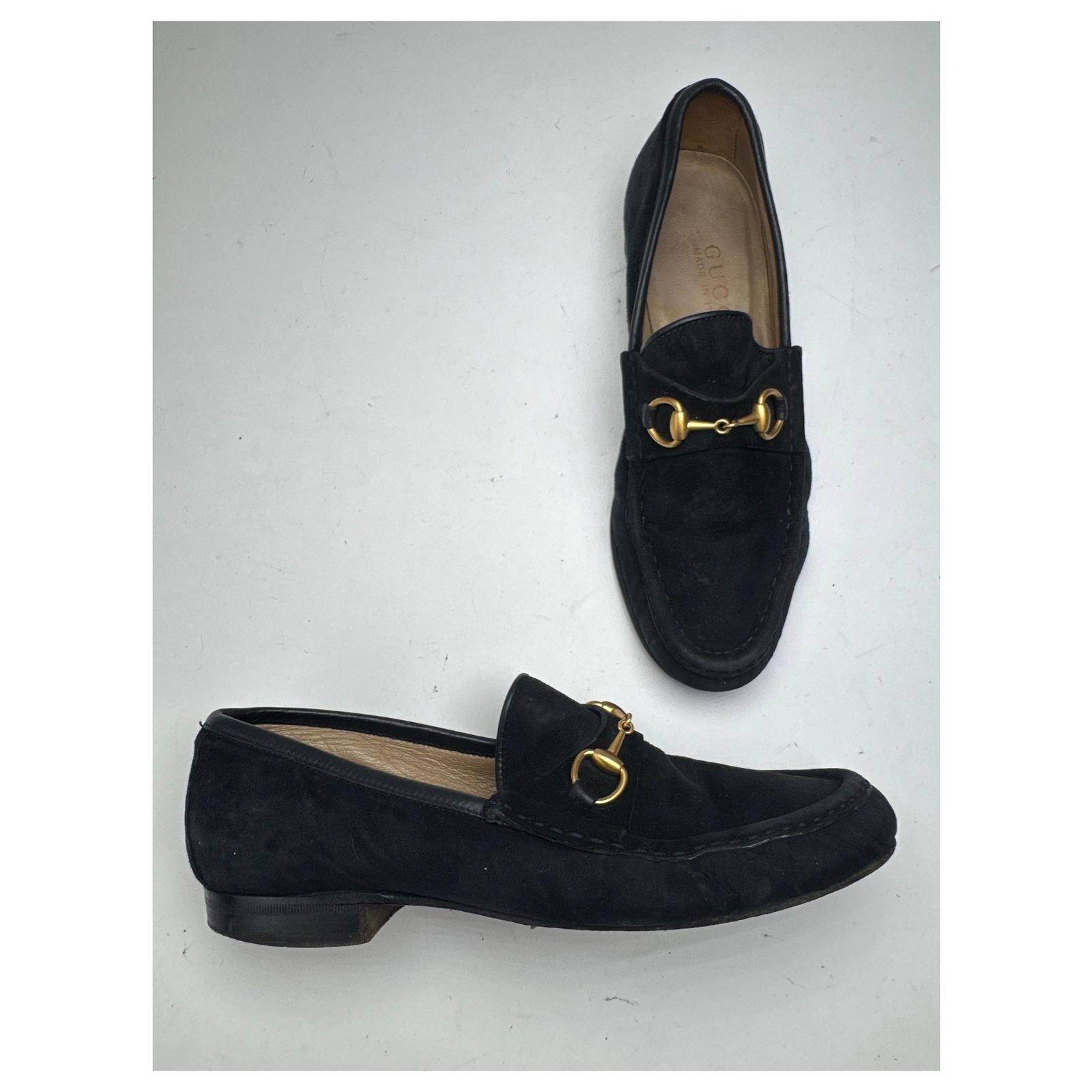 Vintage Gucci Horsebit Loafer Black Suede ref.JC2390706 (Sold 