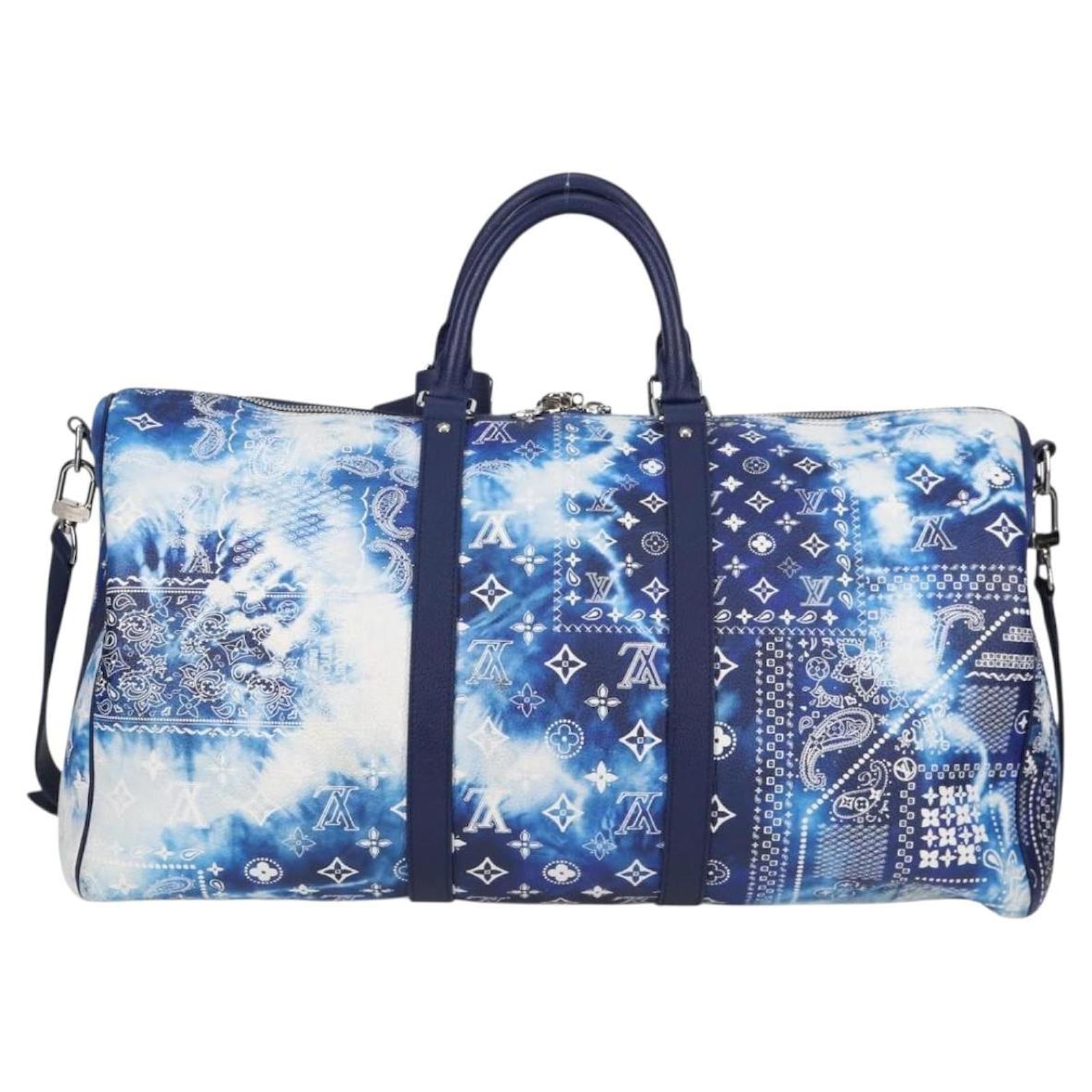 Louis Vuitton Keepall Bandouliere 50 Blue Cloth  ref.2390926