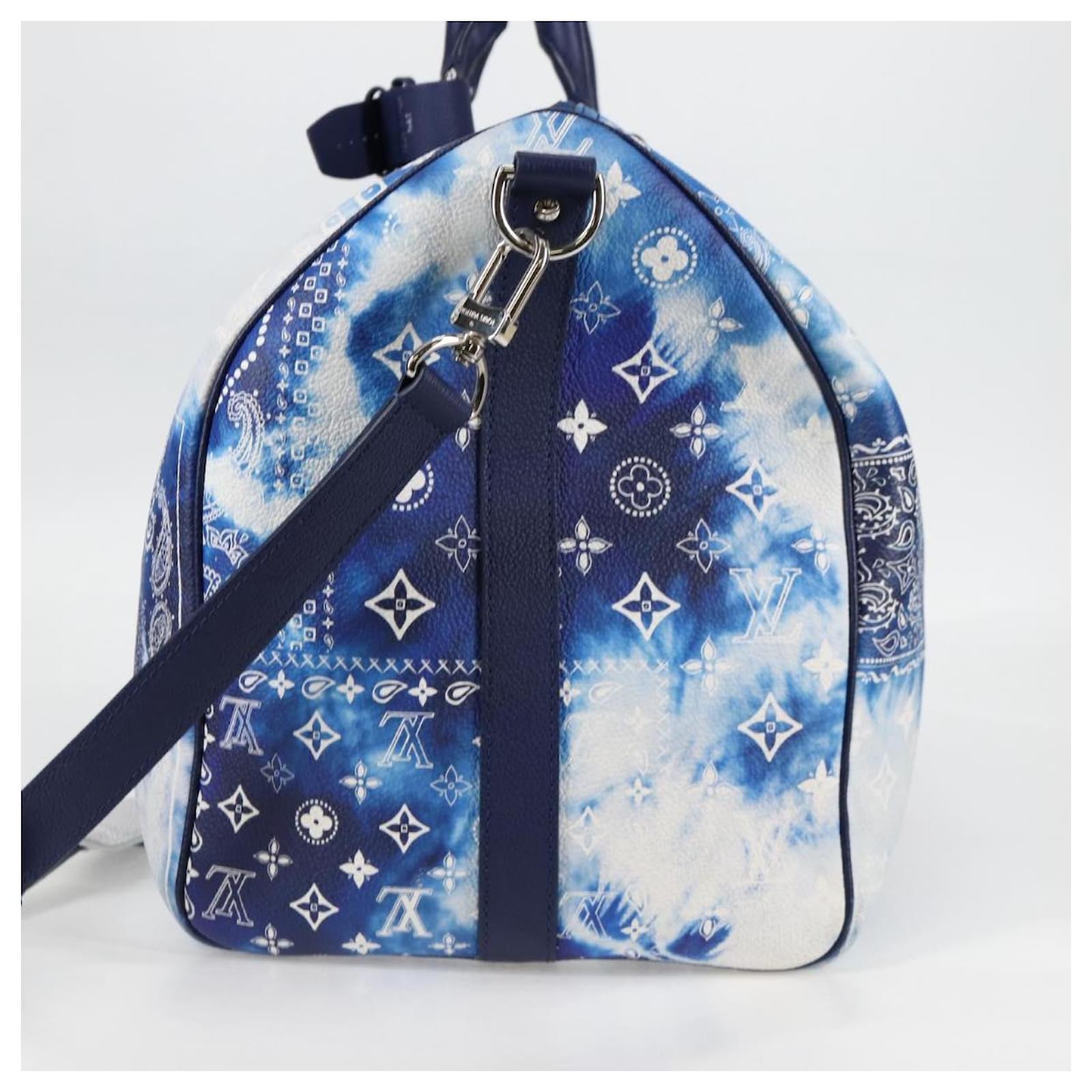 Louis Vuitton Keepall Bandouliere 50 Blue Cloth  ref.2390926