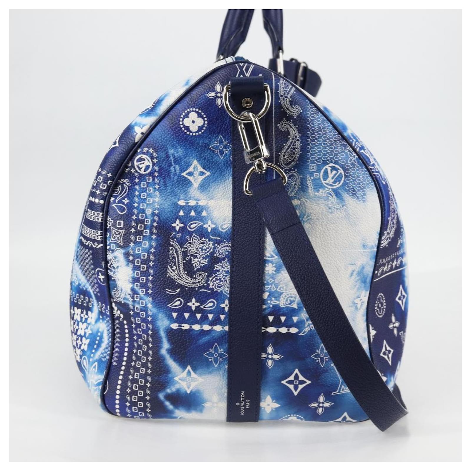 Louis Vuitton Keepall Bandouliere 50 Blue Cloth  ref.2390926