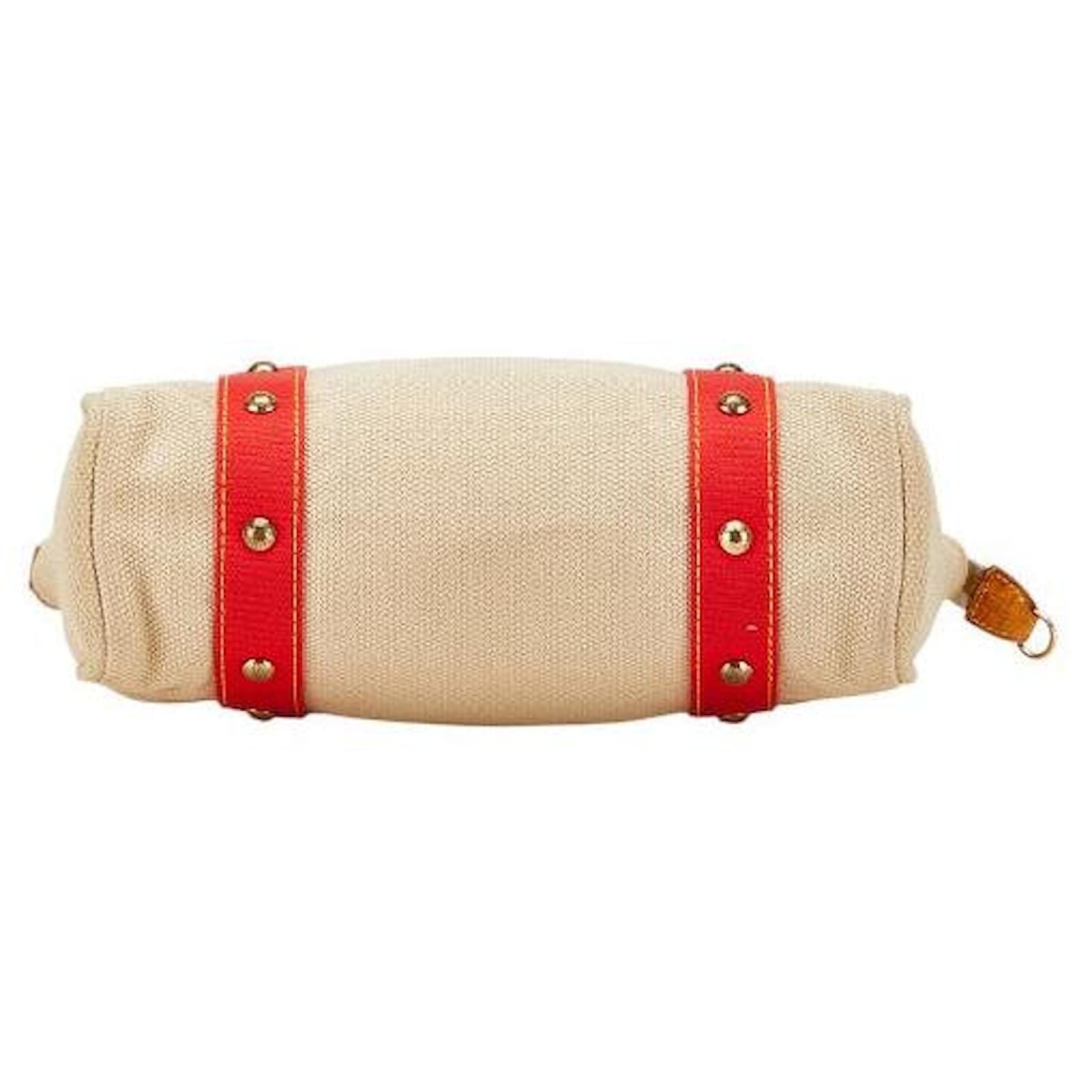 Louis Vuitton Antigua Cabas MM Canvas Shoulder Bag Red Cloth  ref.2392970