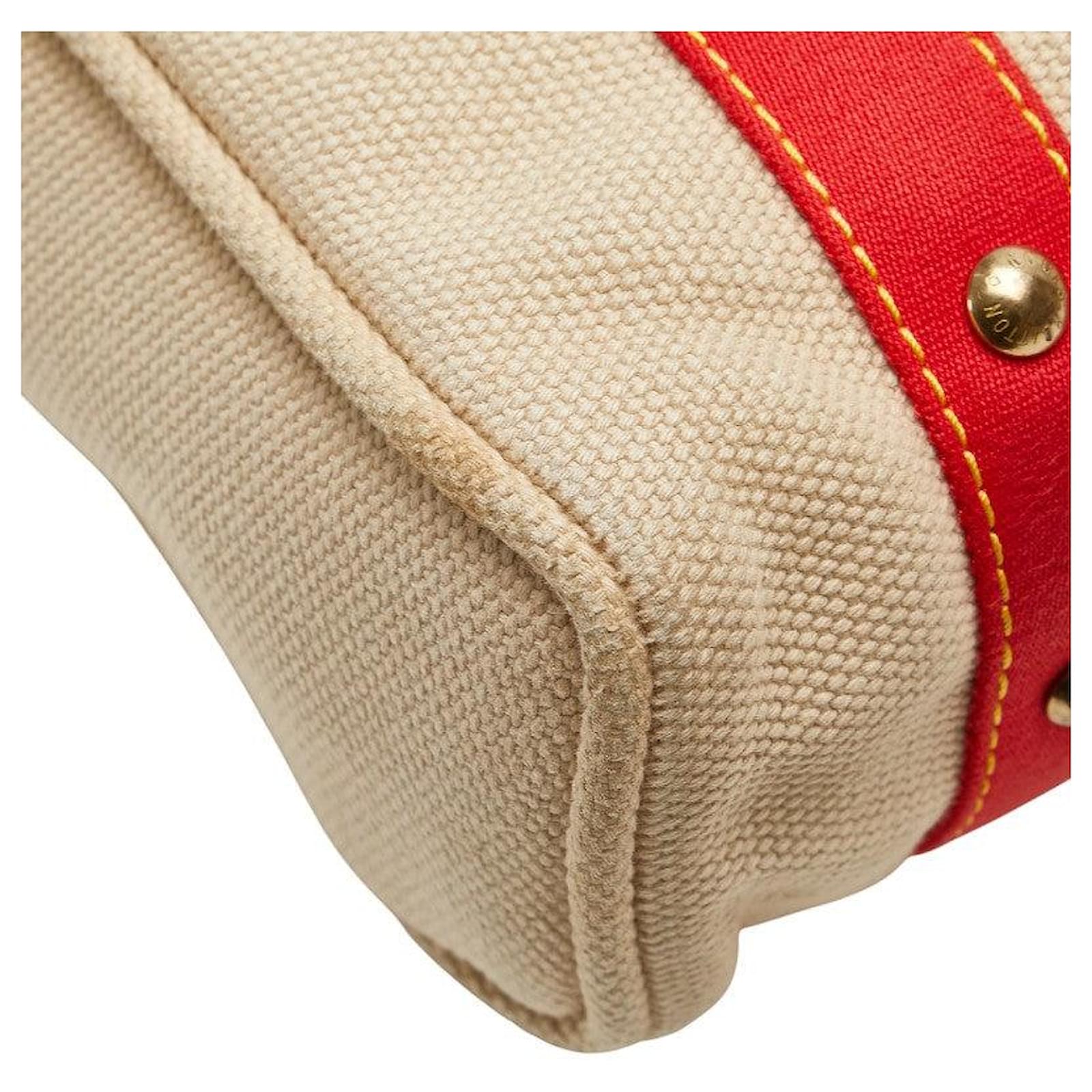 Louis Vuitton Antigua Cabas MM Canvas Shoulder Bag Red Cloth  ref.2392970