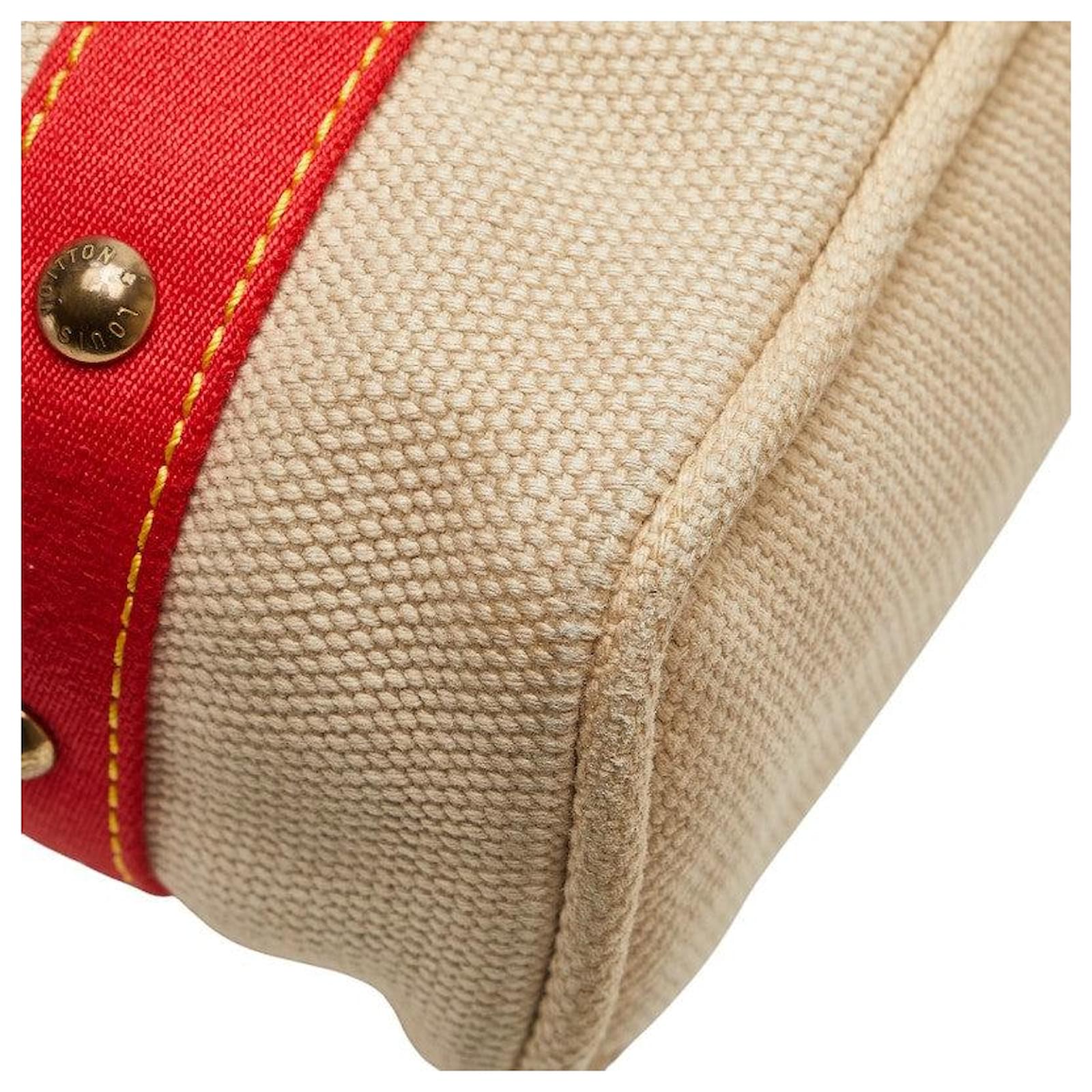 Louis Vuitton Antigua Cabas MM Canvas Shoulder Bag Red Cloth  ref.2392970
