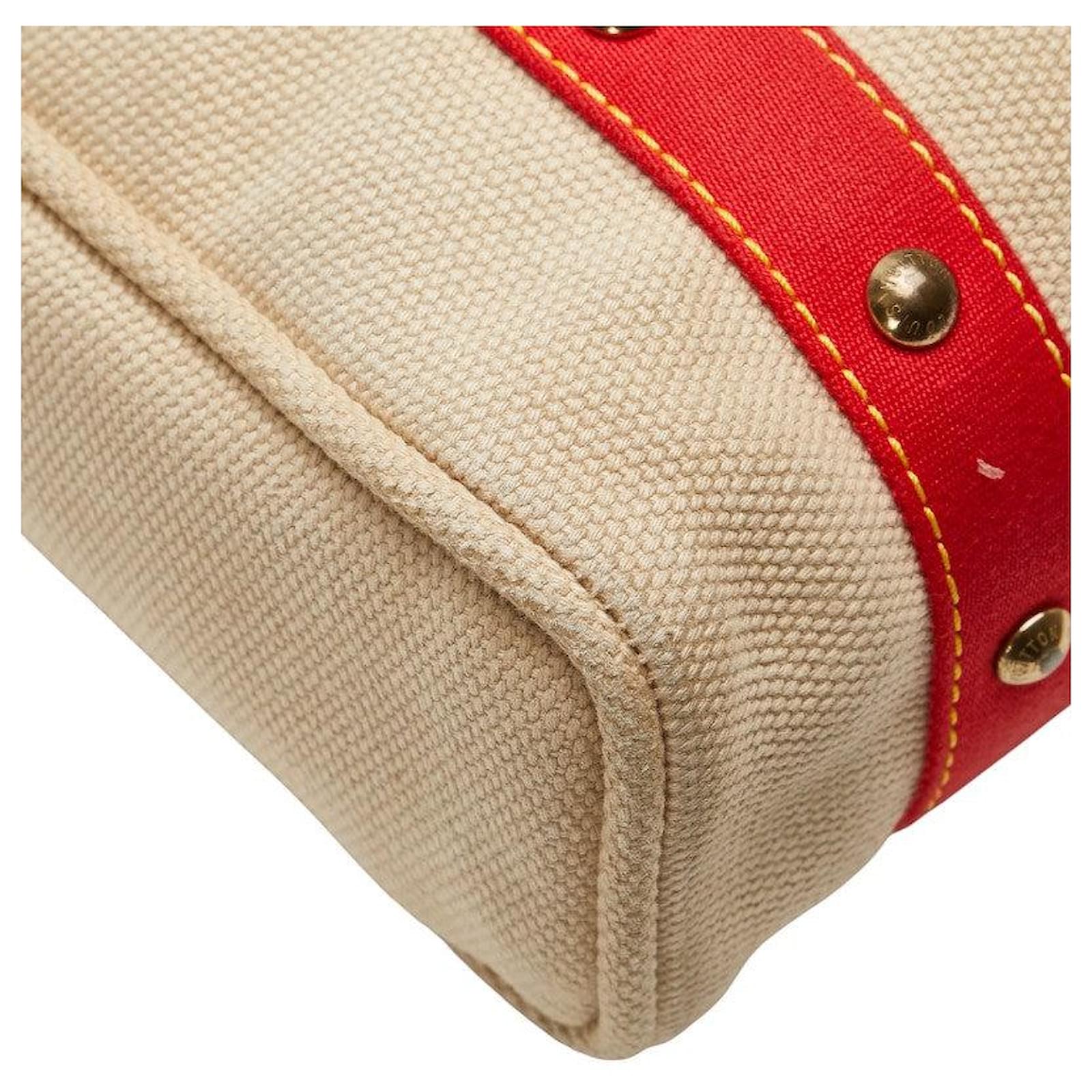 Louis Vuitton Antigua Cabas MM Canvas Shoulder Bag Red Cloth  ref.2392970