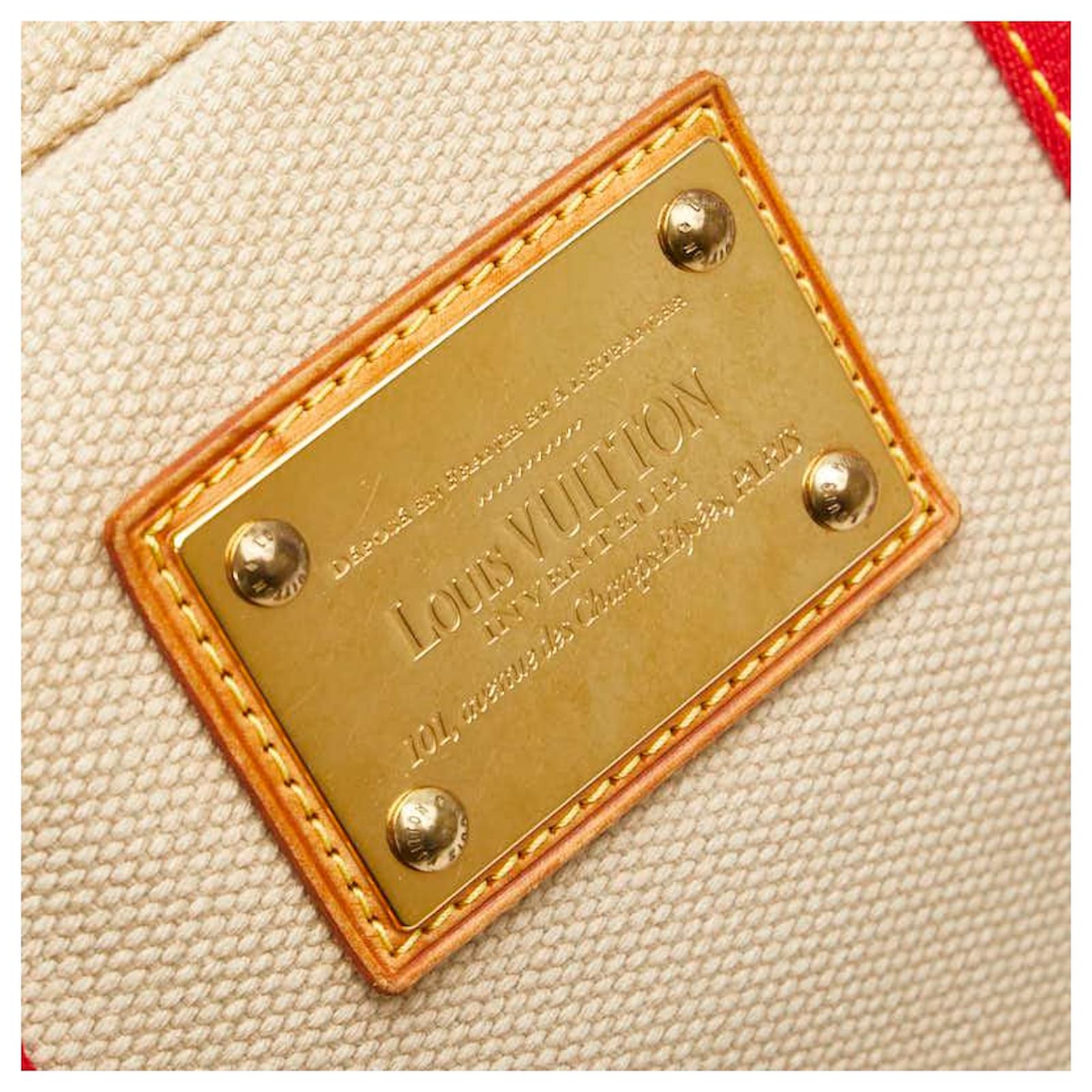 Louis Vuitton Antigua Cabas MM Canvas Shoulder Bag Red Cloth  ref.2392970