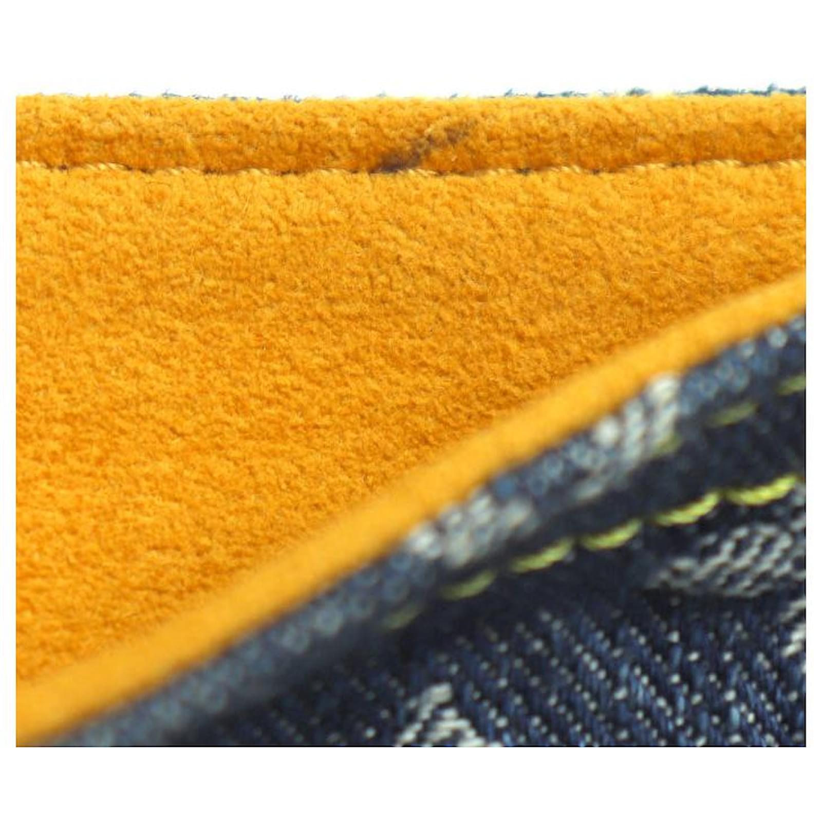 Louis Vuitton Pochette Plat Monogram Clutch Bag Blue Denim  ref.2394501