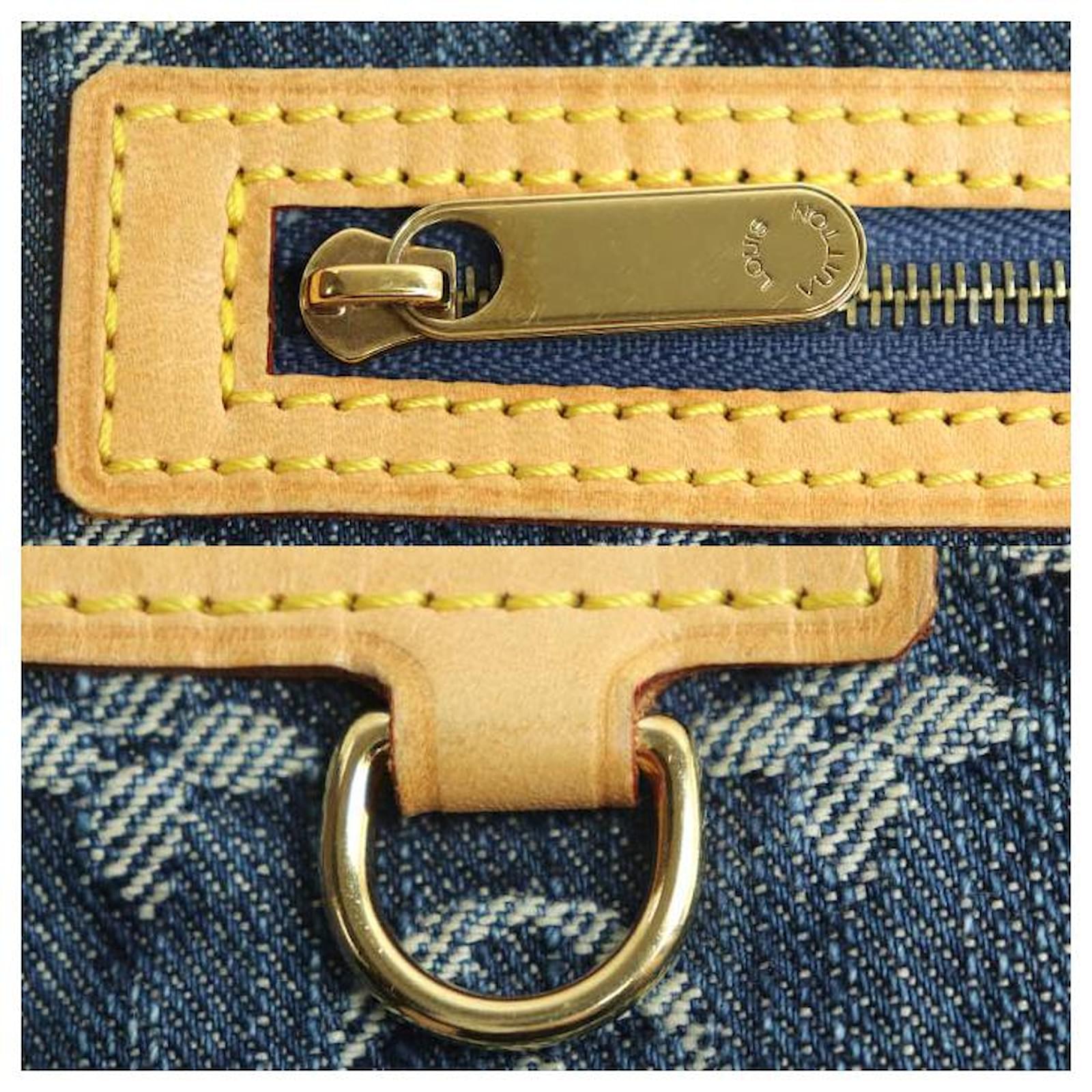 Louis Vuitton Pochette Plat Monogram Clutch Bag Blue Denim  ref.2394501