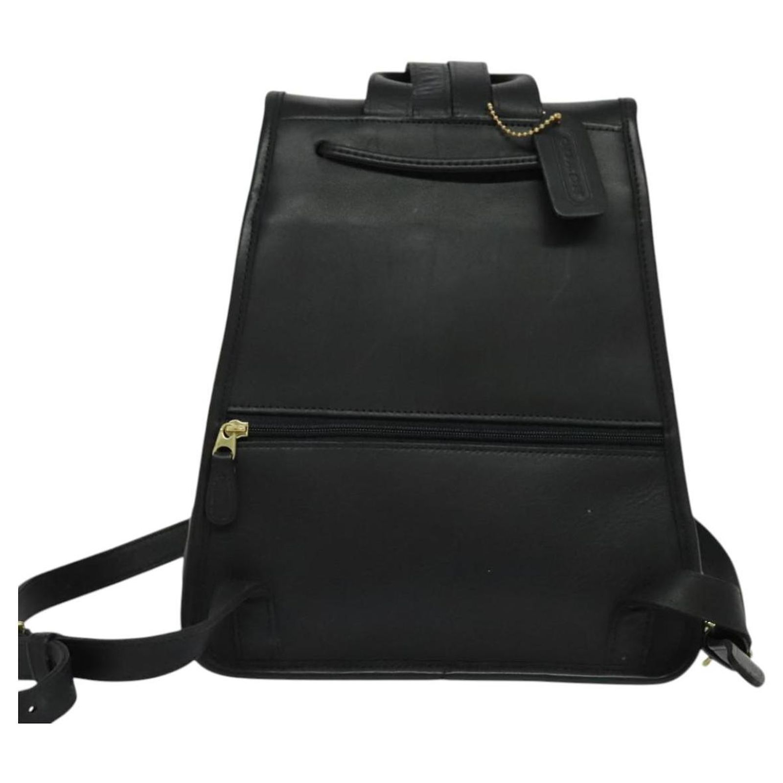 Coach Backpack Leather Black Gold Auth 132125 Golden ref 