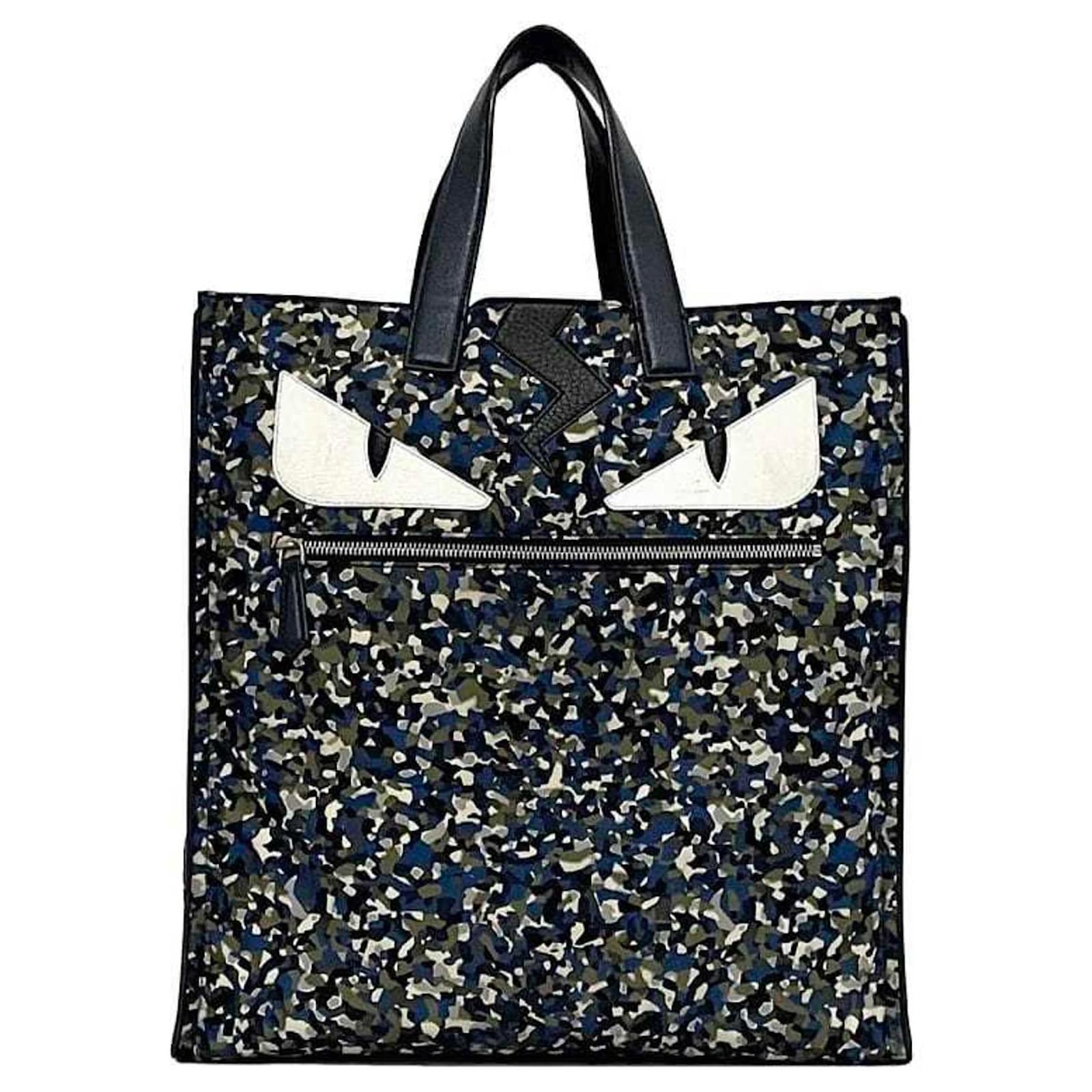 Borsa Tote Fendi Blu Navy Pelle Nylon Joli Closet