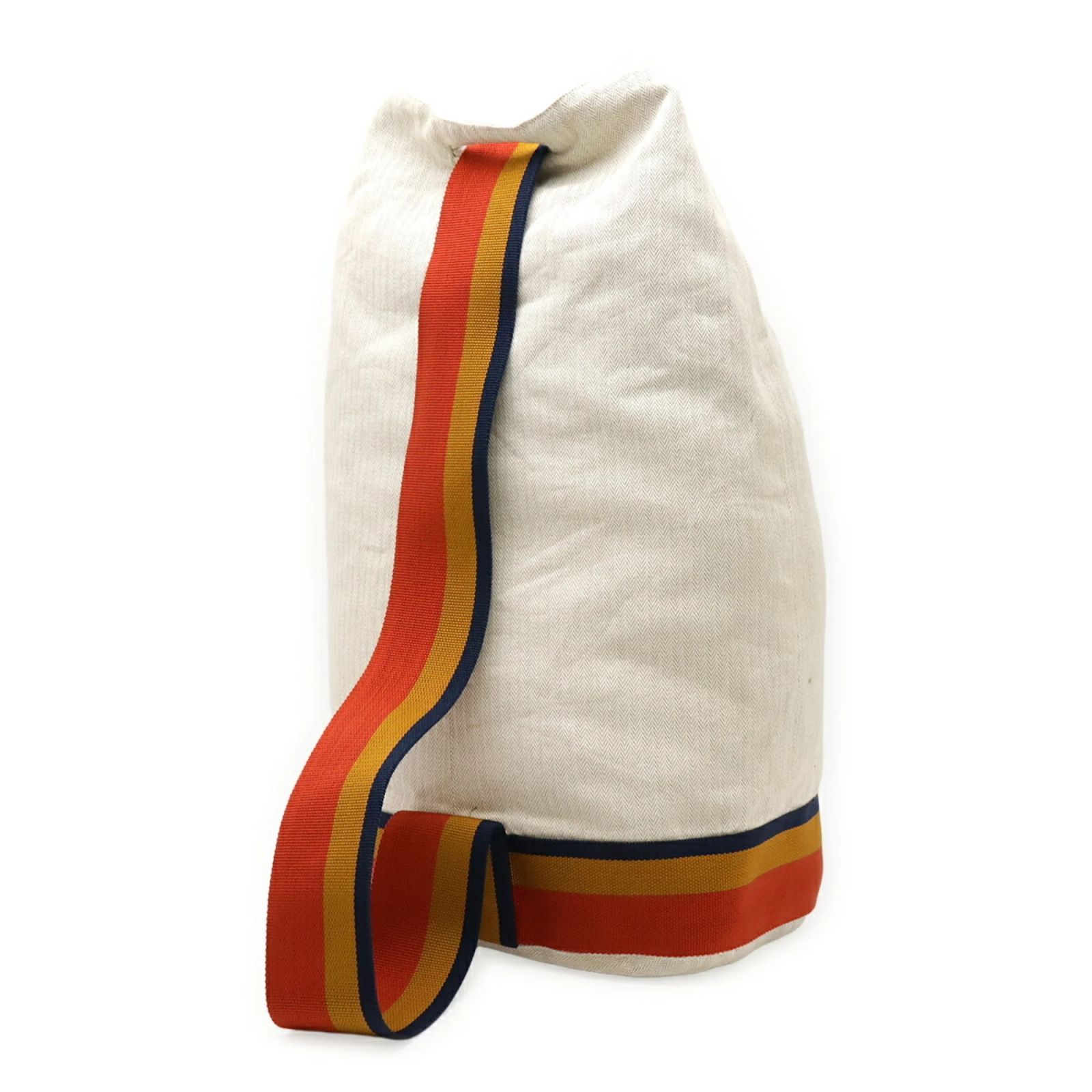 HERMES Cavalier Navy Orange Yellow Cotton Backpack HERMES Cavalier Navy Orange Yellow Cotton Backpack | eBay main image 4