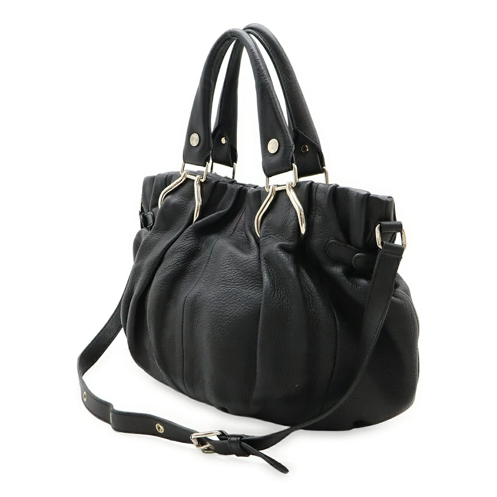 Céline Celine Pillow Small Handbag Tote Black Leather ref