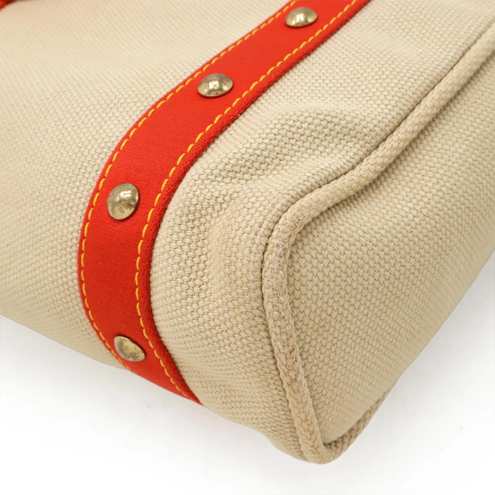 Louis Vuitton Antigua Cabas MM Tote Bag Red Beige Cloth  ref.2398953
