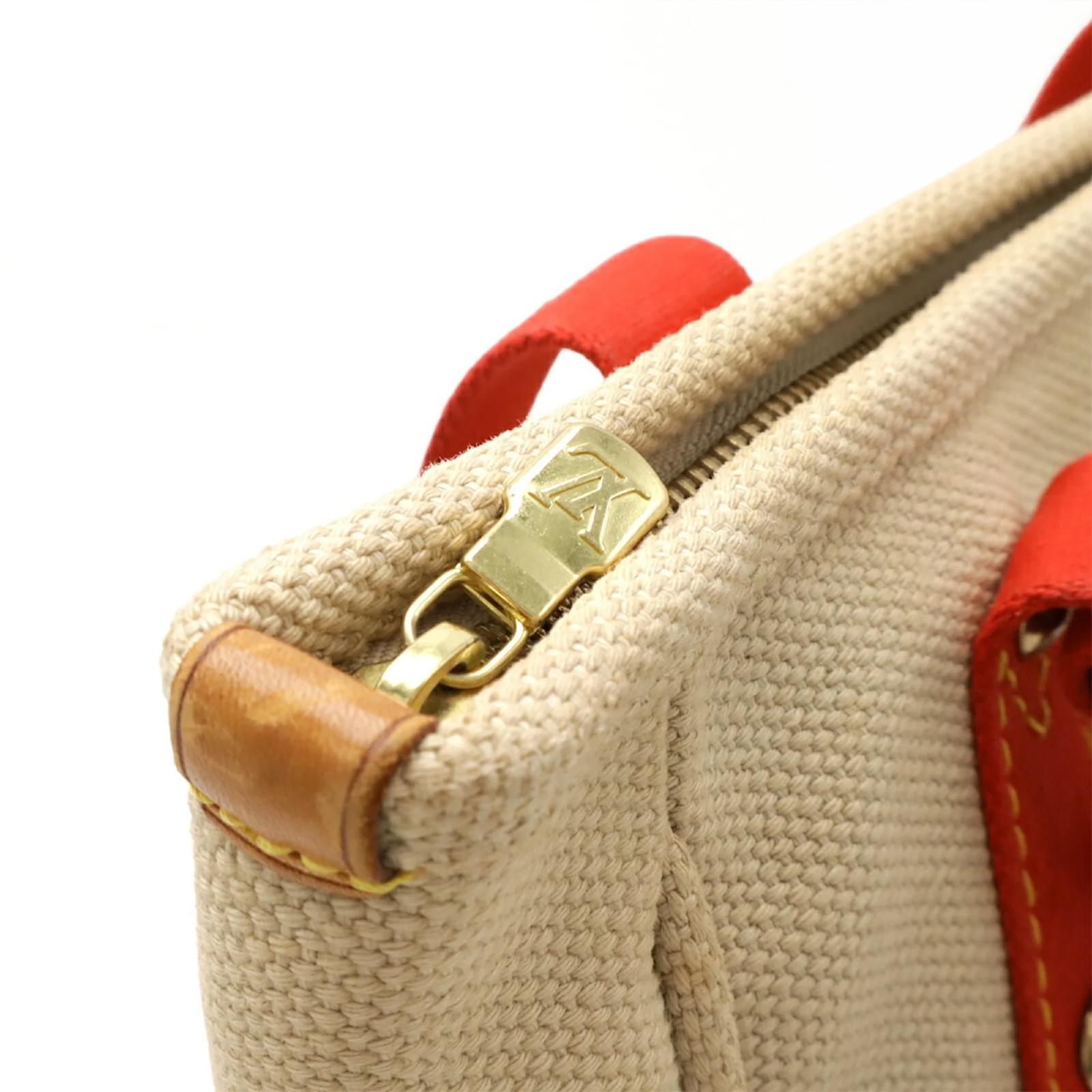 Louis Vuitton Antigua Cabas MM Tote Bag Red Beige Cloth  ref.2398953