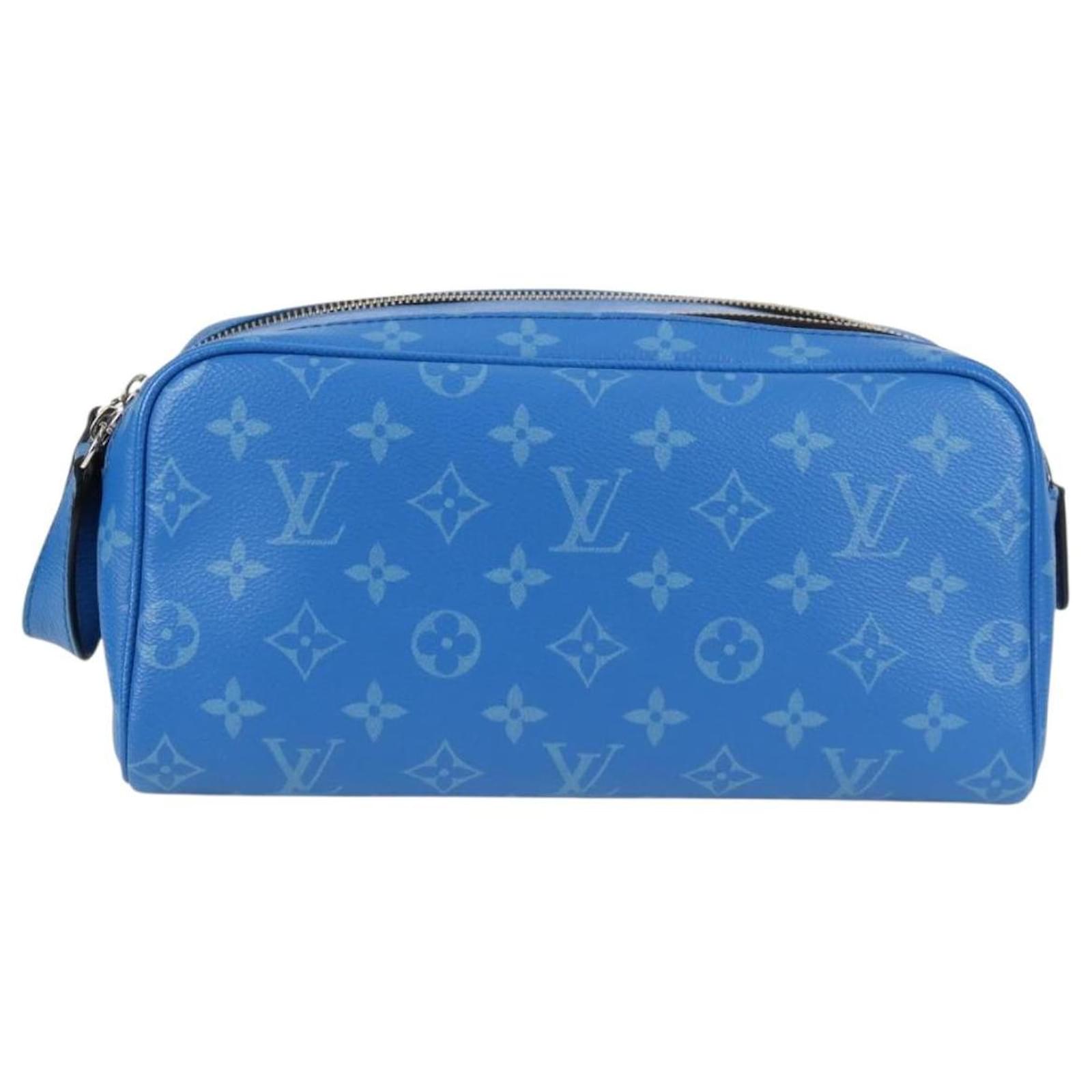 LOUIS VUITTON Tiger Lama Monogram Dopp Kit Clutch Bag Blue M30849 Auth 130475M Leather ref.2399238