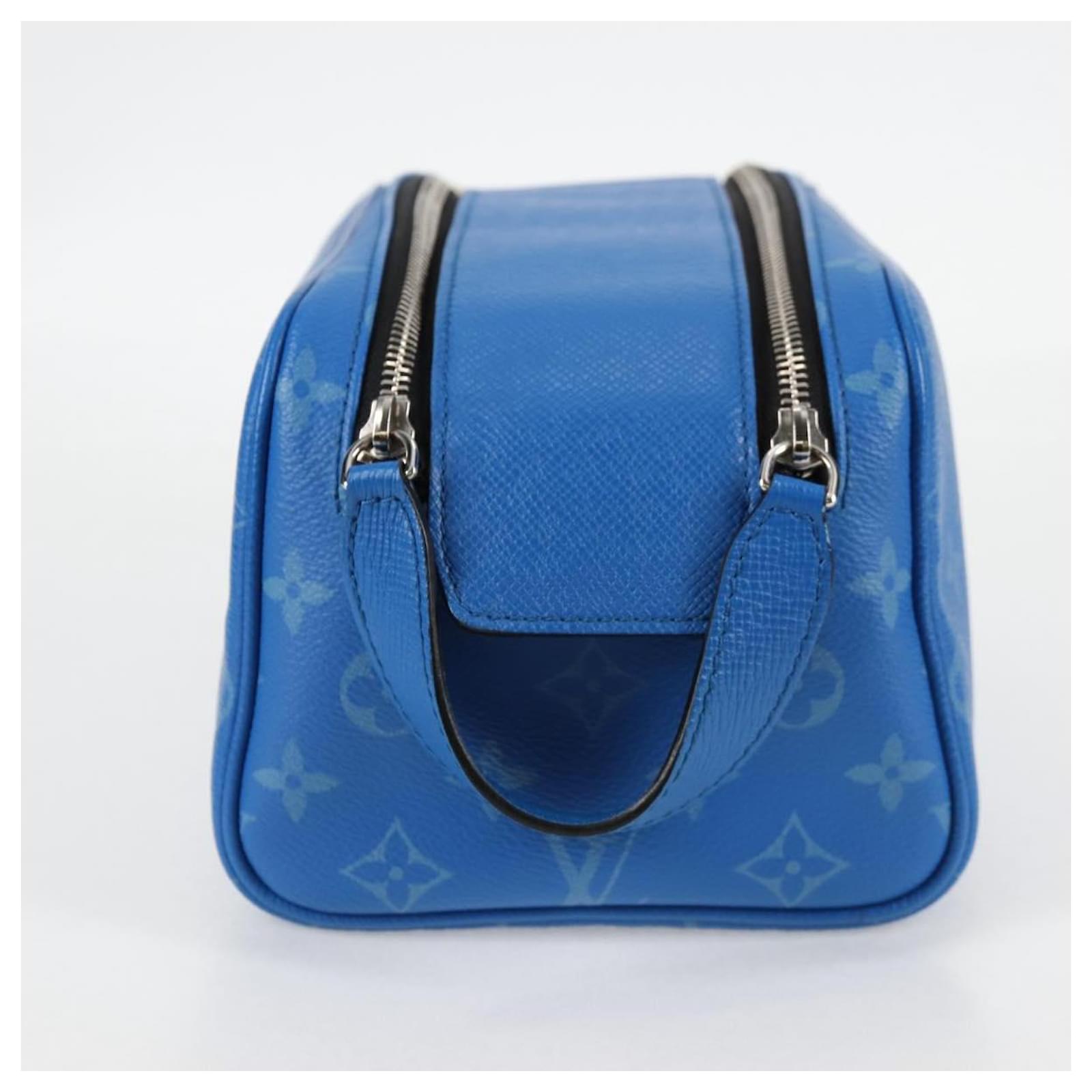 LOUIS VUITTON Tiger Lama Monogram Dopp Kit Clutch Bag Blue M30849 Auth 130475M Leather ref.2399238