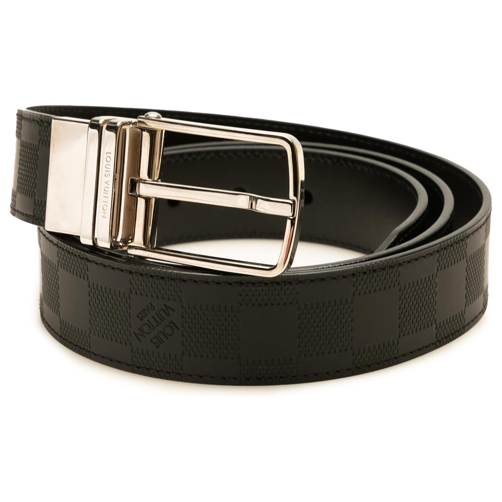 Louis Vuitton Black Damier Infini Boston Reversible Belt Leather Pony-style calfskin  ref.2399601