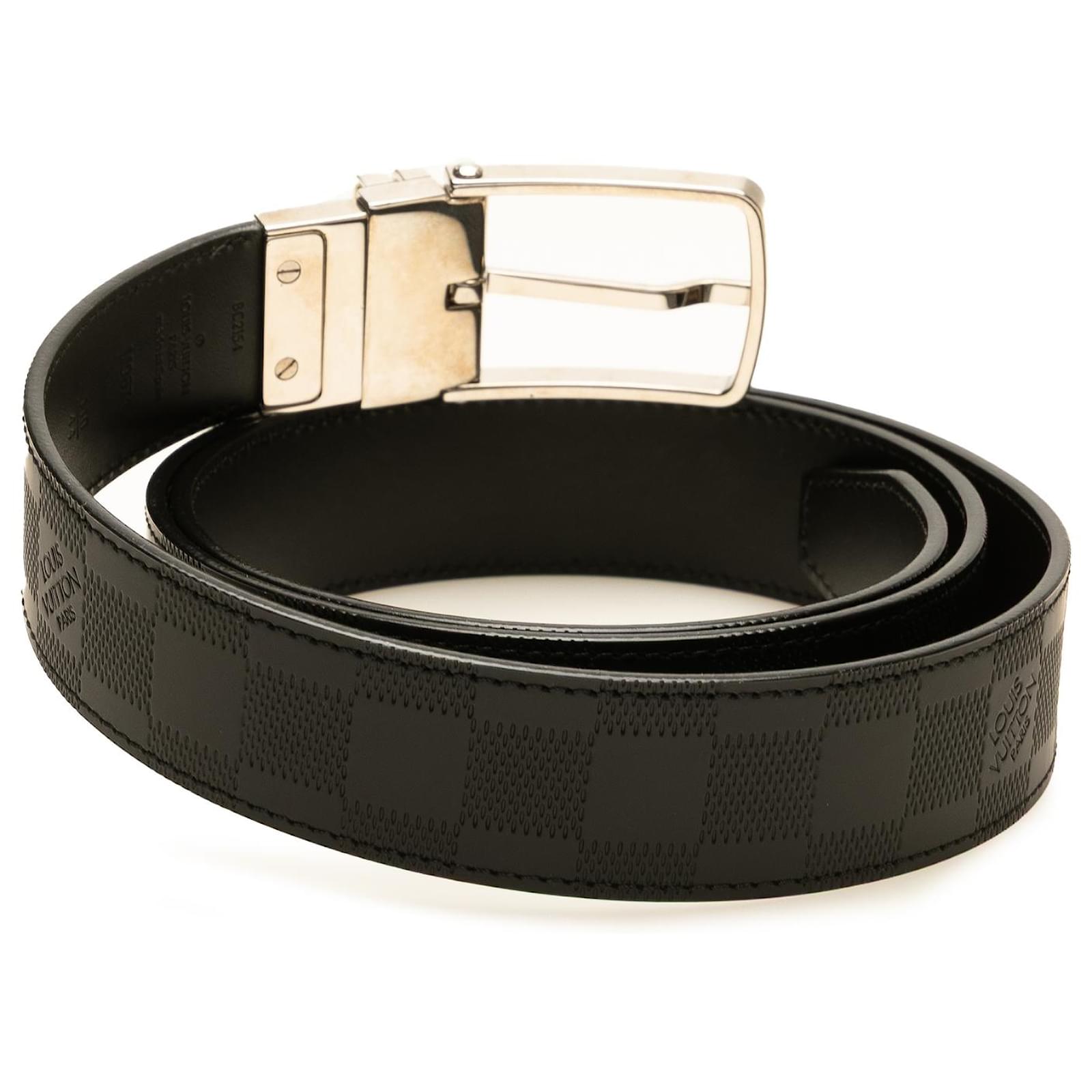 Louis Vuitton Black Damier Infini Boston Reversible Belt Leather Pony-style calfskin  ref.2399601