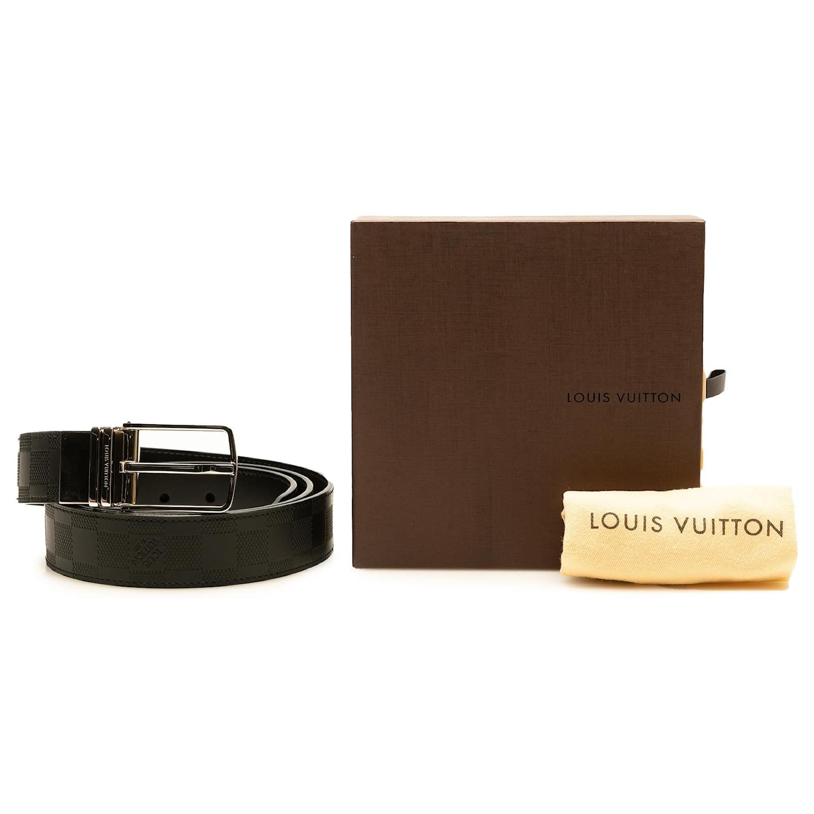Louis Vuitton Black Damier Infini Boston Reversible Belt Leather Pony-style calfskin  ref.2399601